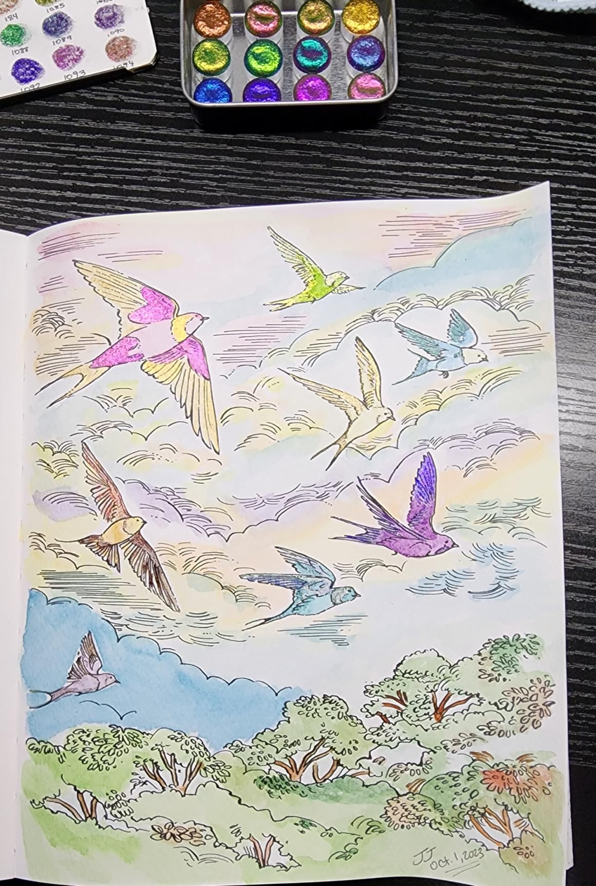 Woodland Watercolor: A Coloring Workbook customer photo 1