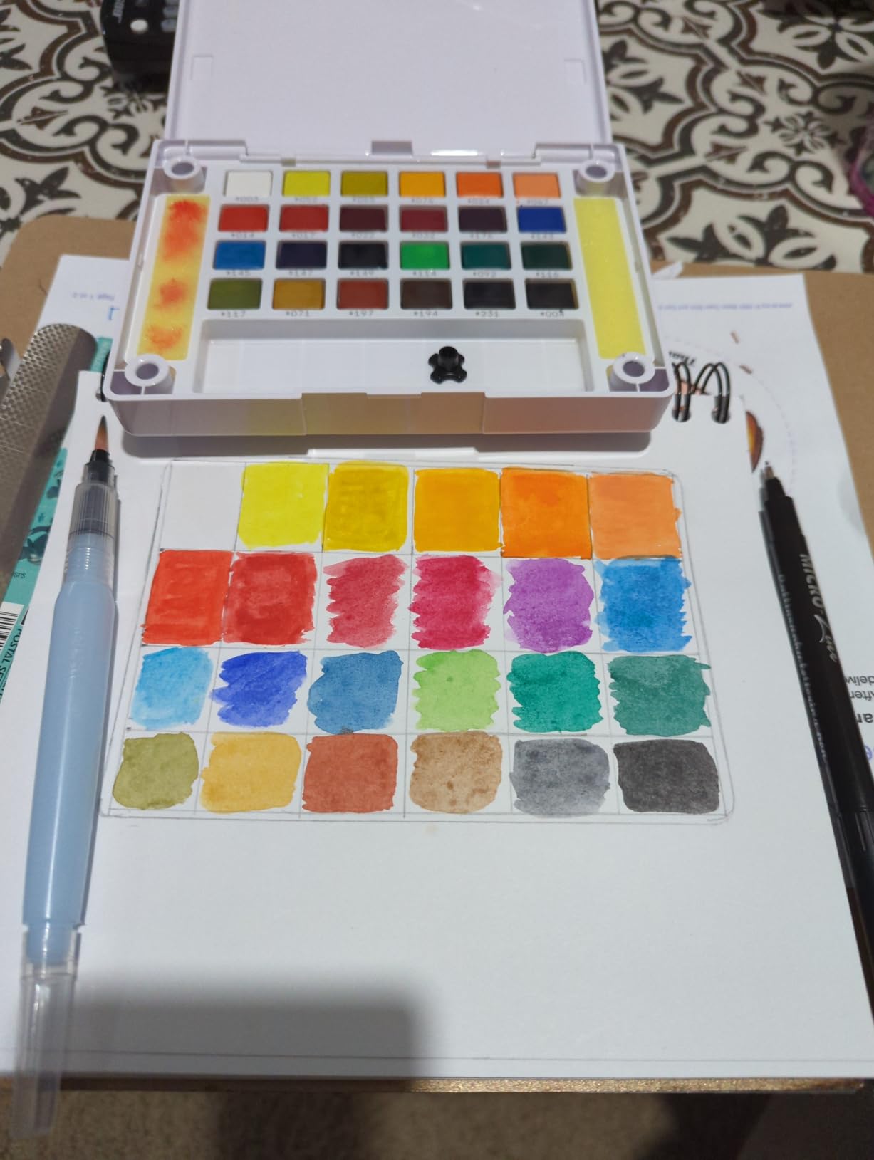 Sakura Koi Pocket Field Sketch Kit - Watercolor Sets for Painting On the Go - 24 Colors - 1 Water Brush - 1 Sponge - 1 Mixing Palette customer photo 2