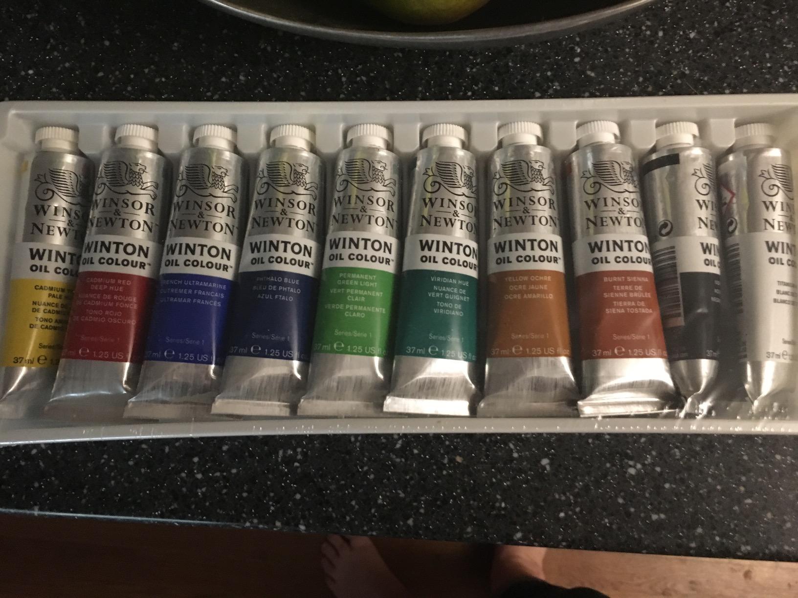 Winsor & Newton Winton Oil Color Paint, Starter Set, 10 x 37ml Tubes, 1.25 Fl Oz (Pack of 10) customer photo 1