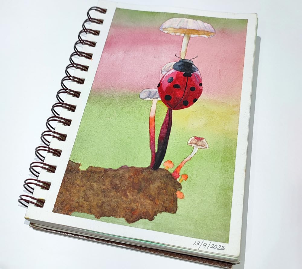 Strathmore Wire Bound Visual Journal, 140 lb. Cold Press Watercolor Paper, 5.5 X 8 inches, White, 22 Sheets (460-55) customer photo 1