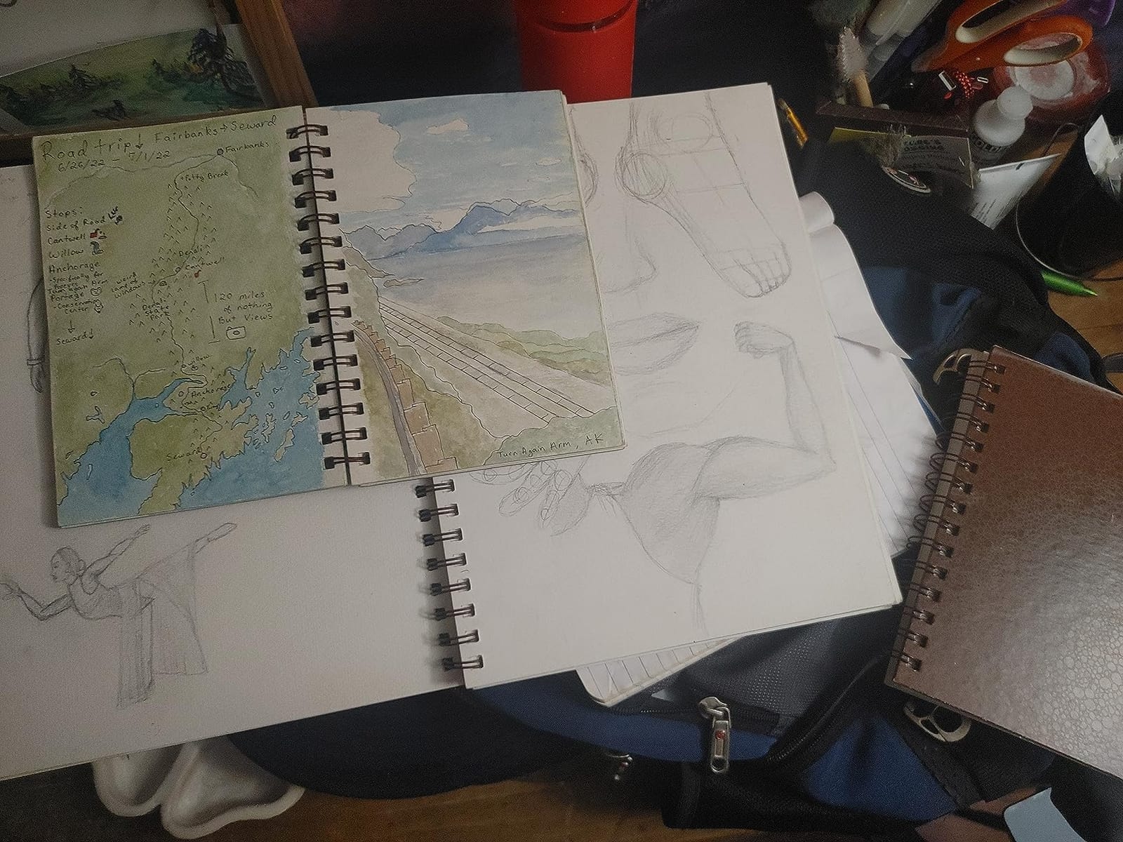 Strathmore Wire Bound Visual Journal, 140 lb. Cold Press Watercolor Paper, 5.5 X 8 inches, White, 22 Sheets (460-55) customer photo 2