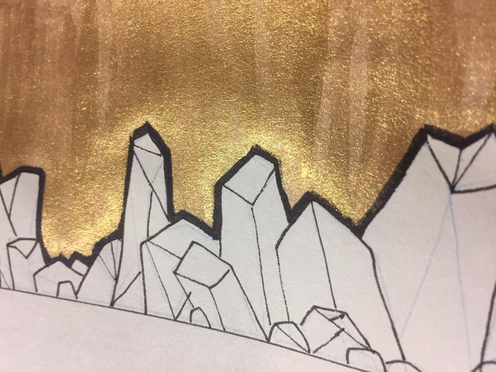 Dr. Ph. Martin's Iridescent Calligraphy Color (11R) Ink Bottle, 1.0 oz, Copper Plate Gold, 1 Bottle customer photo 1