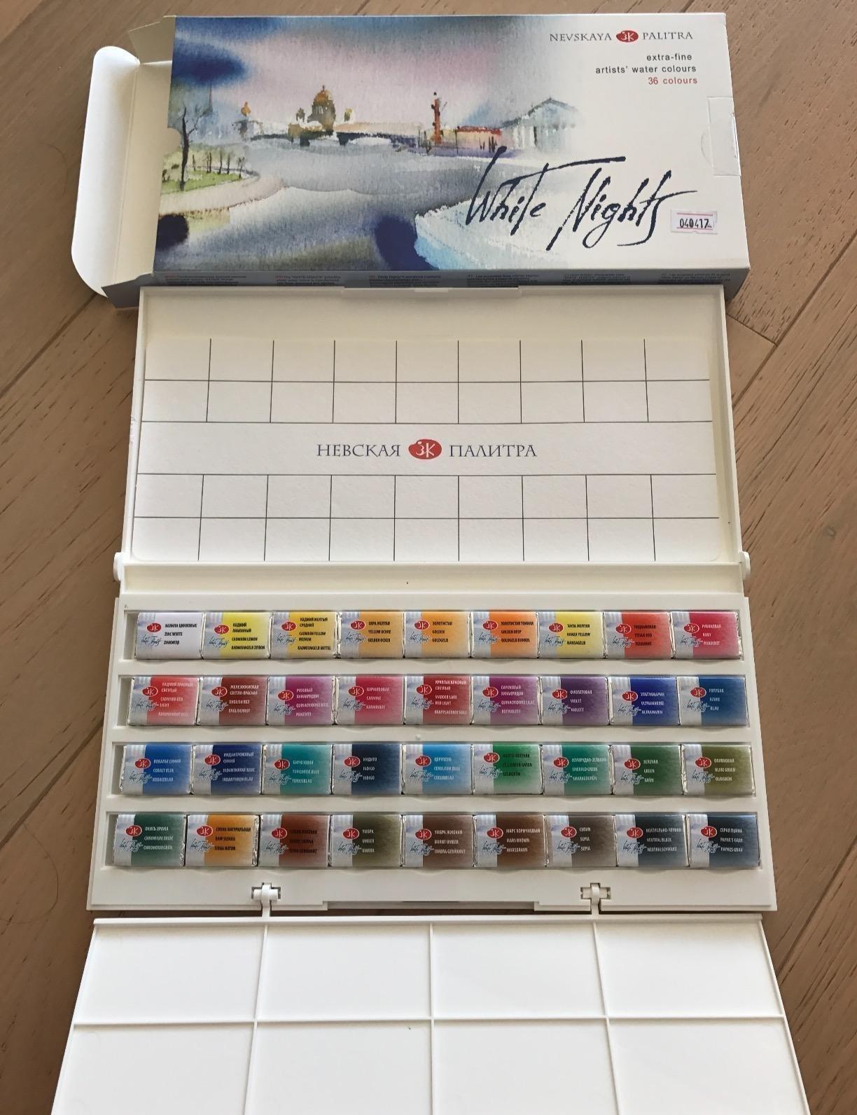 White Nights Professional Watercolor Set 36 Full Pans of Extra Fine Artist Grade Pigments, Vibrant Lightfast Colors in Durable Plastic Box by Nevskaya Palitra customer photo 2