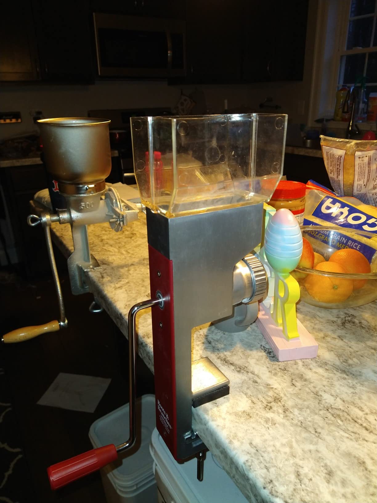 Kitchen Crop Grain Mill Wheat Flour Grinder, Stainless Steel Metal Burrs (Deluxe Grain Mill) customer photo 2