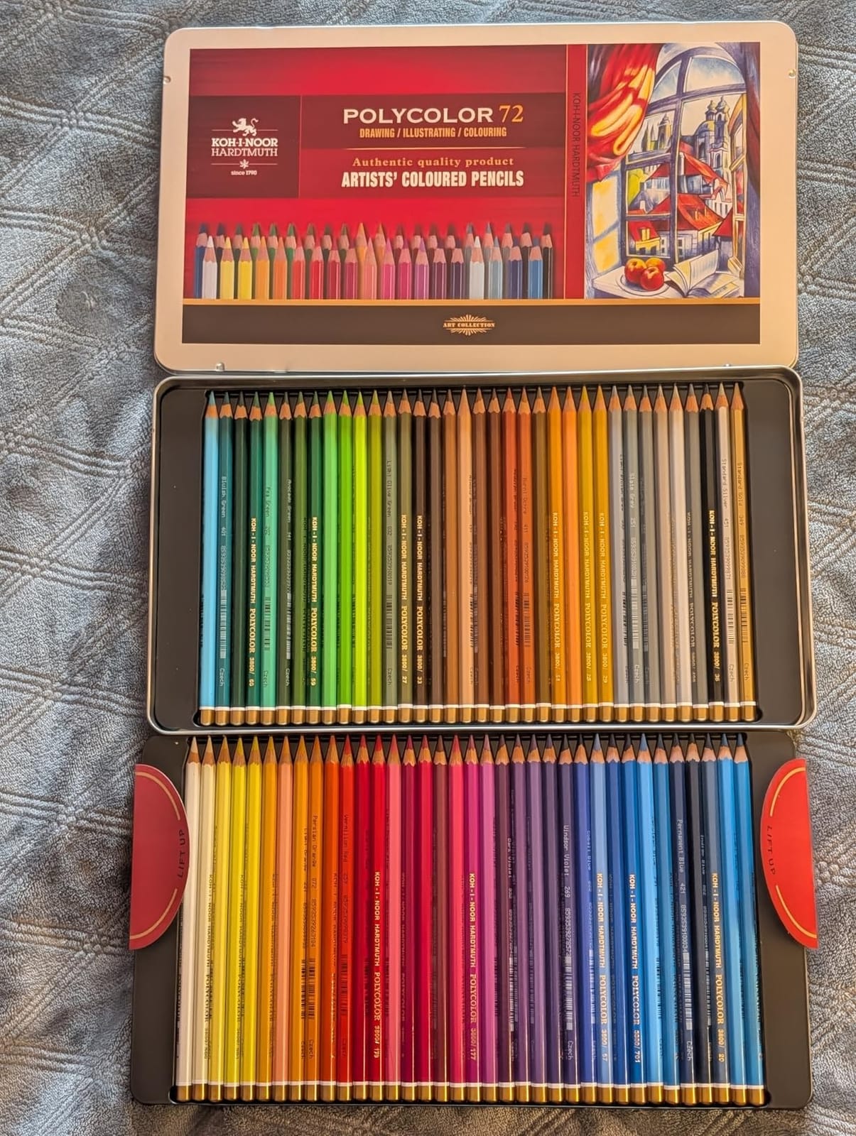 Koh-I-Noor Polycolor Drawing Pencil Set, 72 Assorted Colored Pencils in Tin, 1 Each (FA3827) customer photo 2
