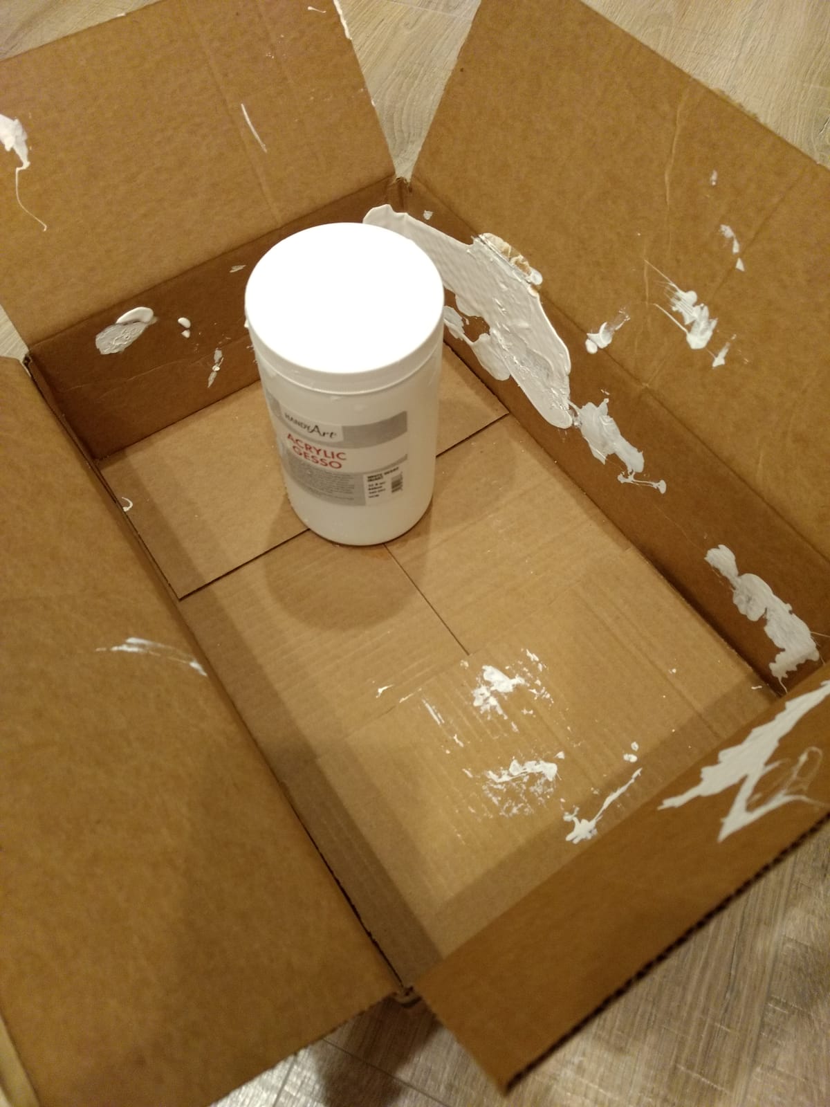 Handy Art Acrylic Gesso, 16 oz, White, Primer for Canvas, Wood, & Artist Painting Surfaces, Enhances Acrylic Paint Adhesion, Low Viscosity, Thick Coverage, Certified Safe & AP Non-Toxic, Made in USA customer photo 1