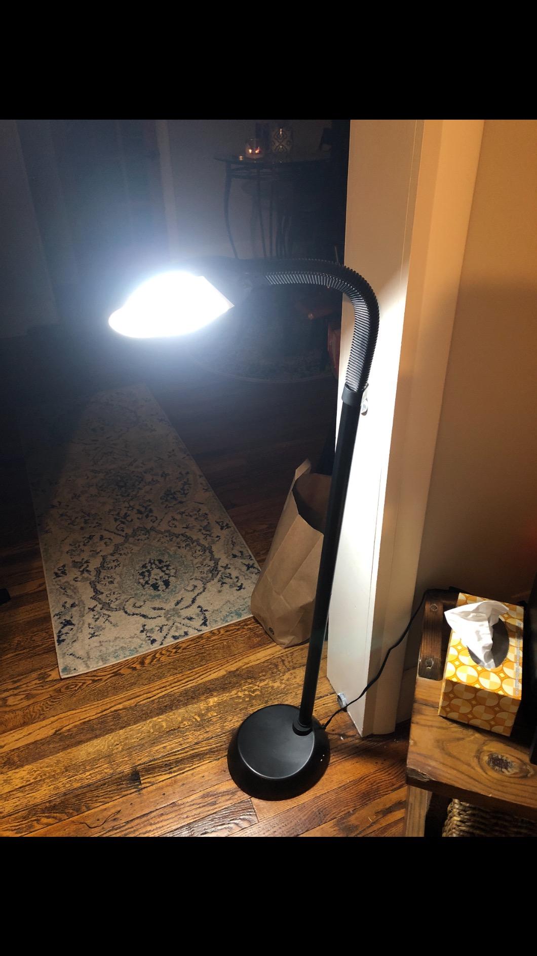 Lavish Home Adjustable Floor Lamp for Bedroom - Full Spectrum Natural Sunlight Lamp for Office with Bendable Neck for Reading Light, Craft, Studying, and Esthetician Light - (Black) customer photo 2