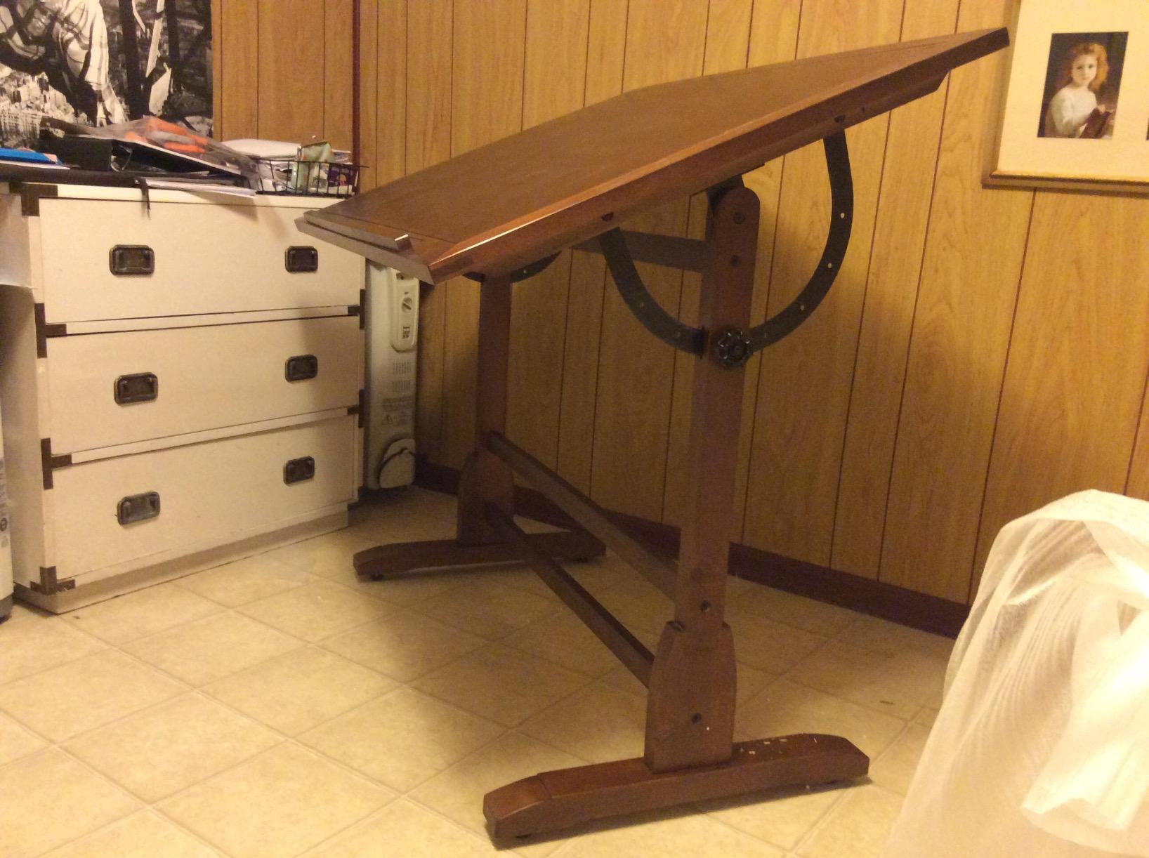 Studio Designs Vintage Rustic Oak Drafting Table, Top Adjustable Drafting Table Craft Table Drawing Desk Hobby Table Writing Desk Studio Desk, 36''W x 24''D customer photo 1
