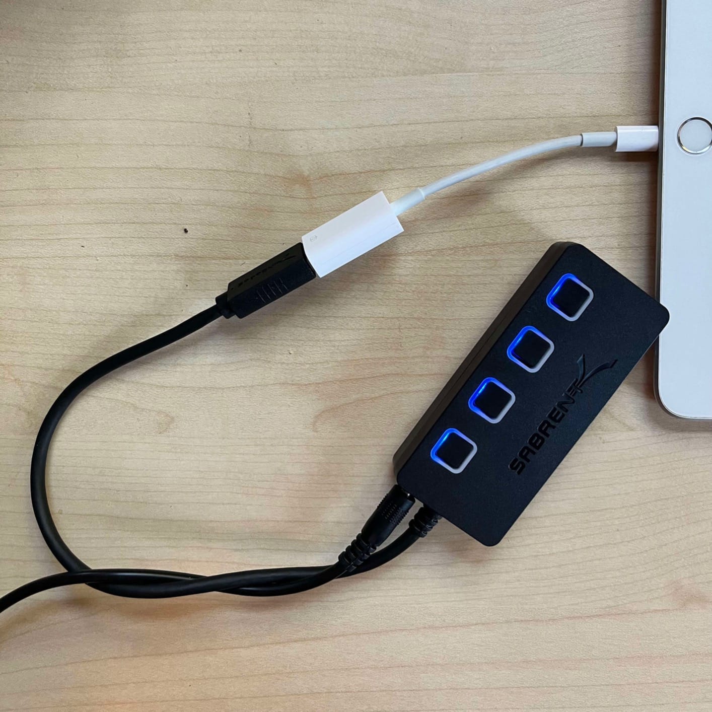 SABRENT 4-Port Powered USB 3.0 Hub, LED Power Switches (HB-UMP3) customer photo 2
