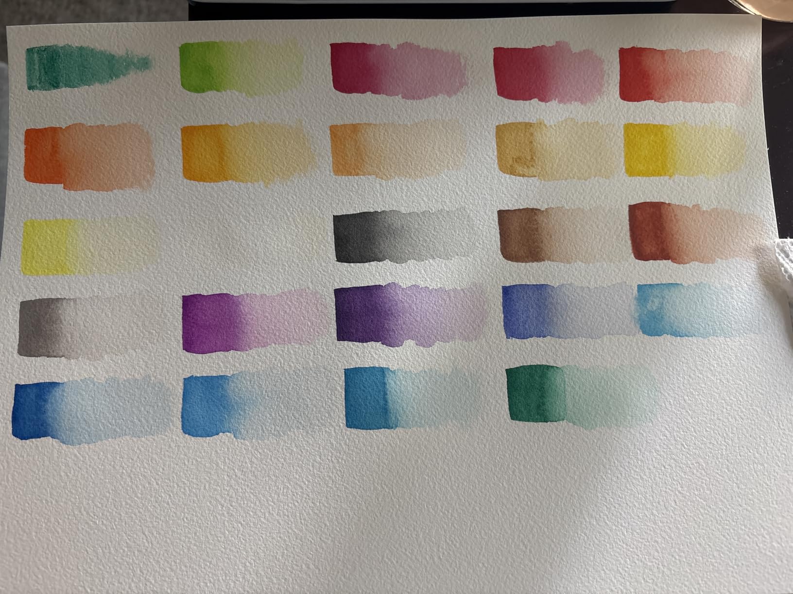 MozArt Supplies Watercolor Paint Essentials Set - Lightweight and Portable Metal Box - Lid Has 3 Partitions for Color Mixing - Easy-to-Blend Non-Toxic Formulation - 24 Vibrant Colors with Paintbrush customer photo 2