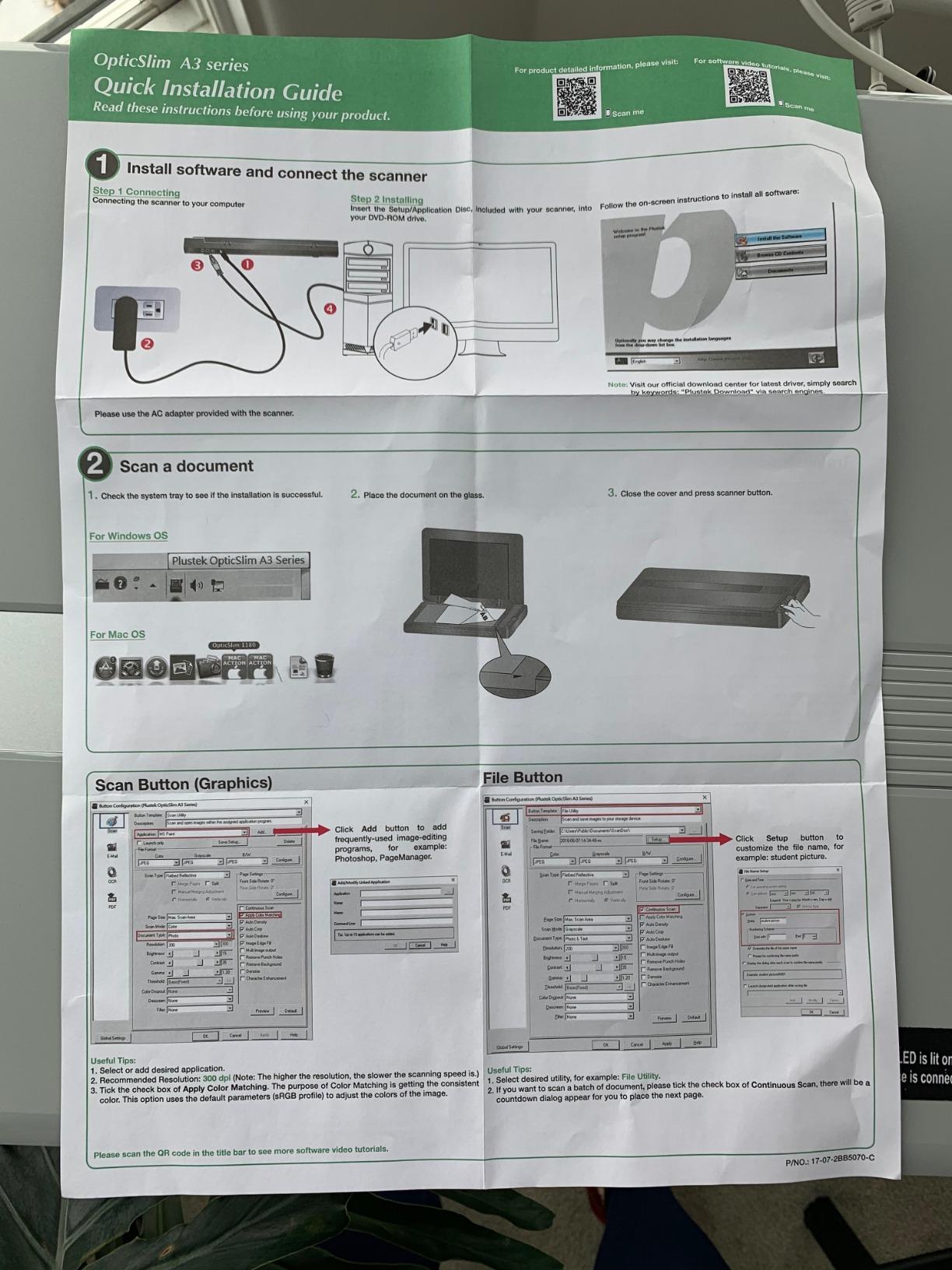 Plustek OS1180 - Flat Scanner for Graphics and Documents in A3 Format, Design Suitable for Libraries, Schools or Small Offices - Scanning A3 Documents in Approximately 9 Seconds customer photo 2