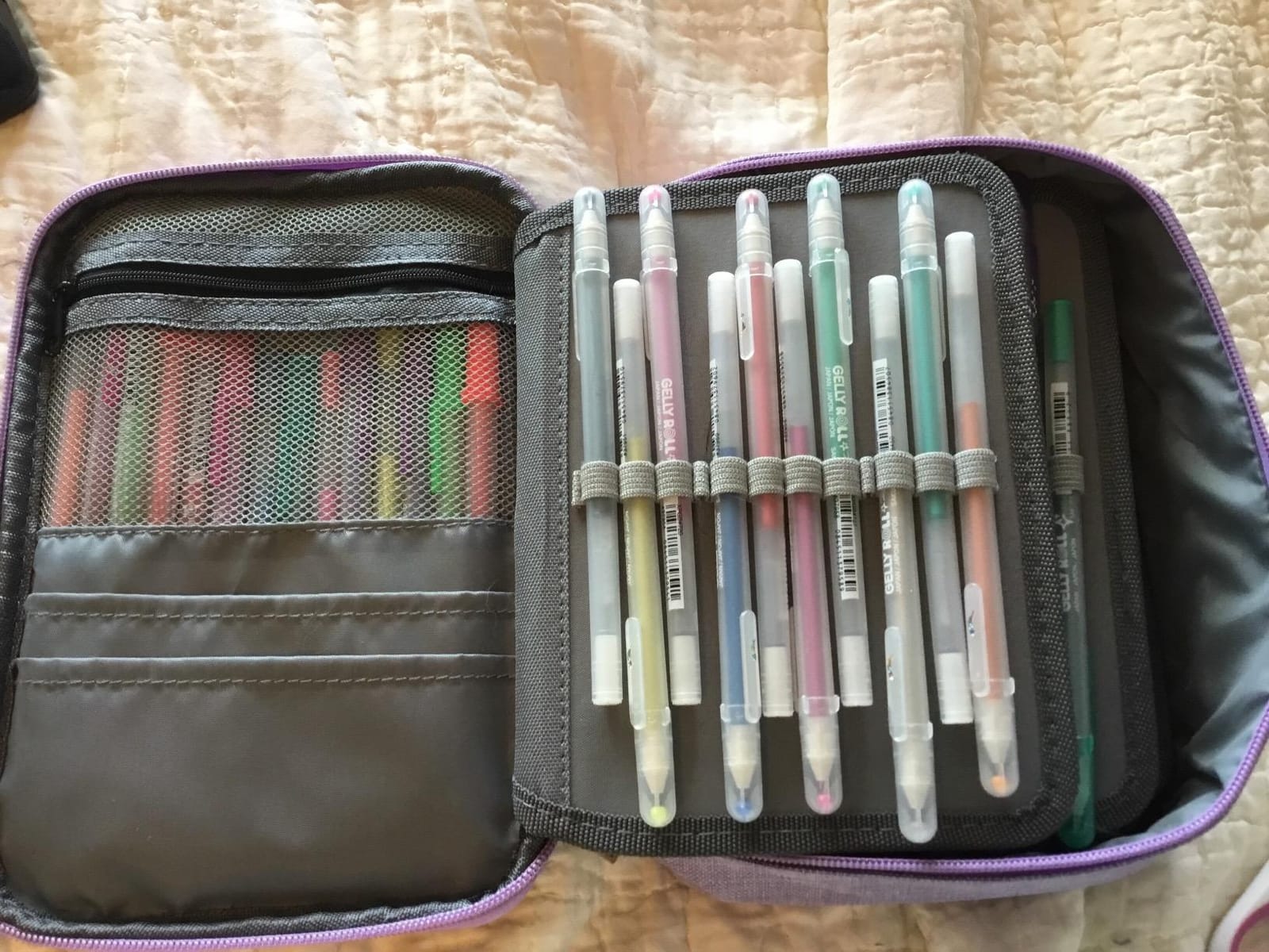 BTSKY® High Capacity Zipper Case- Multi-Functional for Stationery and Pencil, 72 Slots Colored Portable Bags With 2 Removable Sleeves(Black) customer photo 2