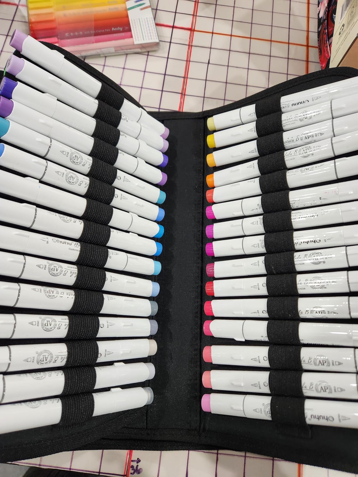BTSKY New 120 Slots Marker Case Lipstick Organizer-Canvas Markers Holder for for Primascolor Markers and Sketch Markers (Black) customer photo 2