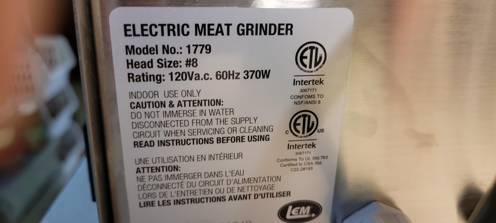 LEM Products BigBite #12 Meat Grinder, Electric Meat Grinder customer photo 2