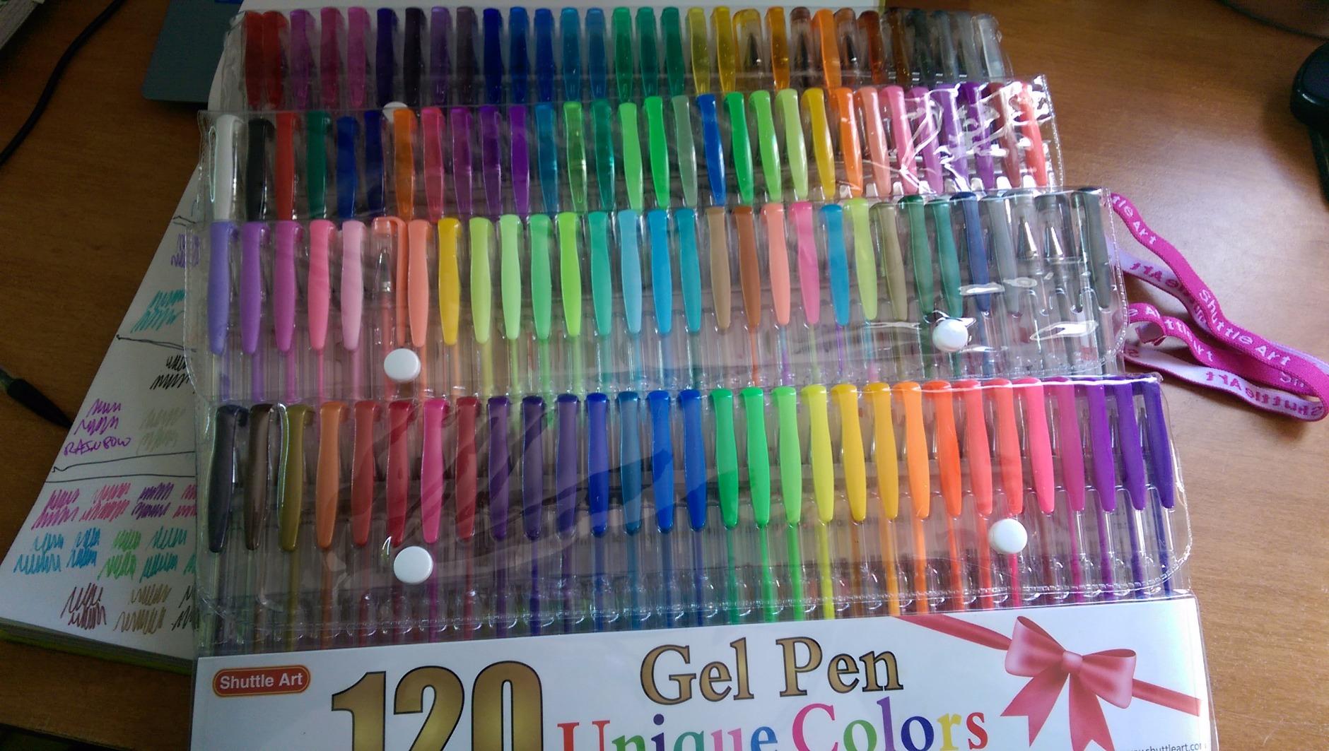 Shuttle Art 360 Pack Gel Pens Set, 180 Colors Gel Pen Set Plus 180 Color Refills Perfect for Adult Coloring Books Doodling Drawing Art Markers customer photo 2