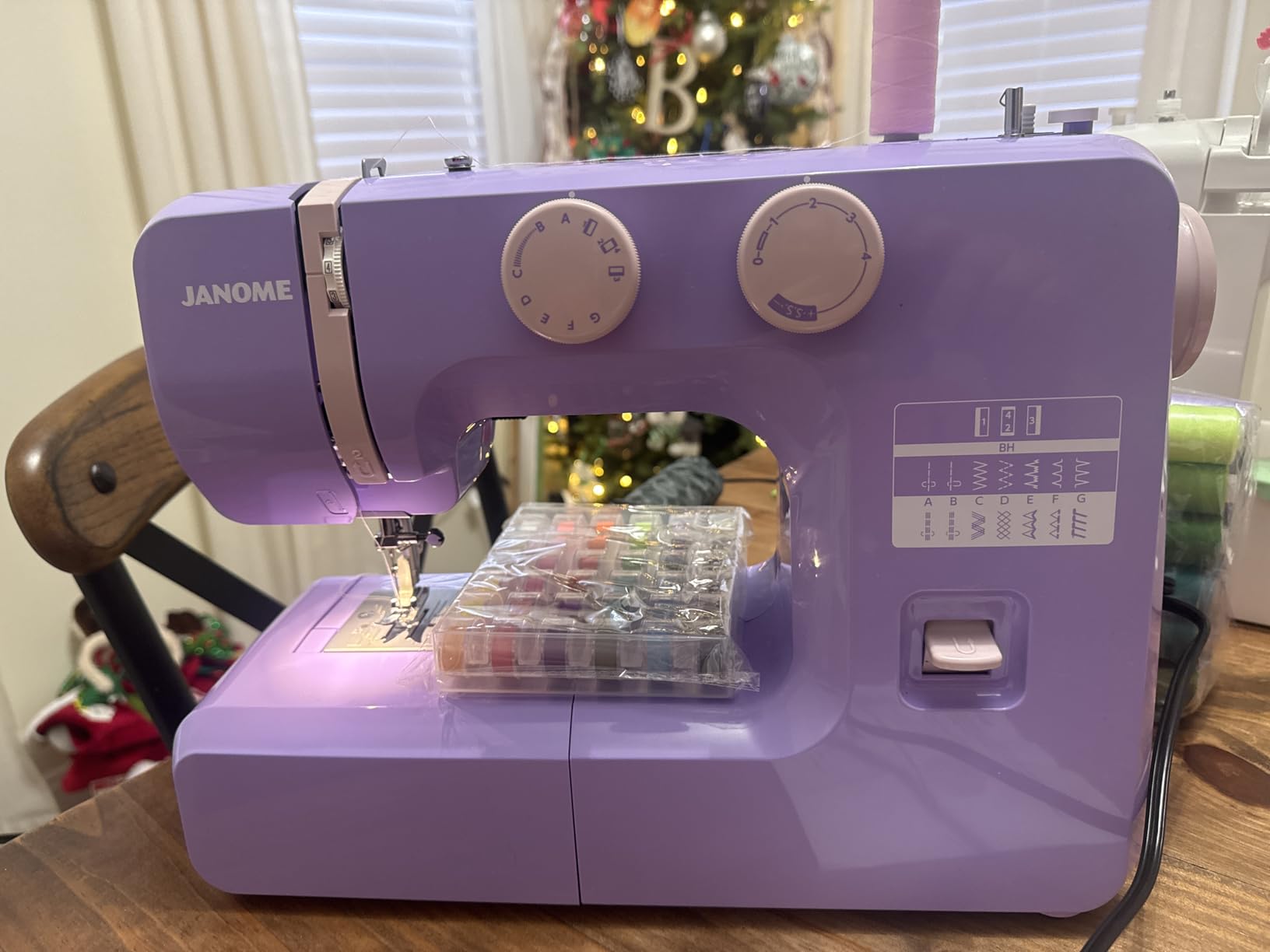 Janome Arctic Crystal Easy-to-Use Sewing Machine with Interior Metal Frame, Bobbin Diagram, Tutorial Videos, Made with Beginners in Mind for Garments, Patchwork, Light Quilting customer photo 2