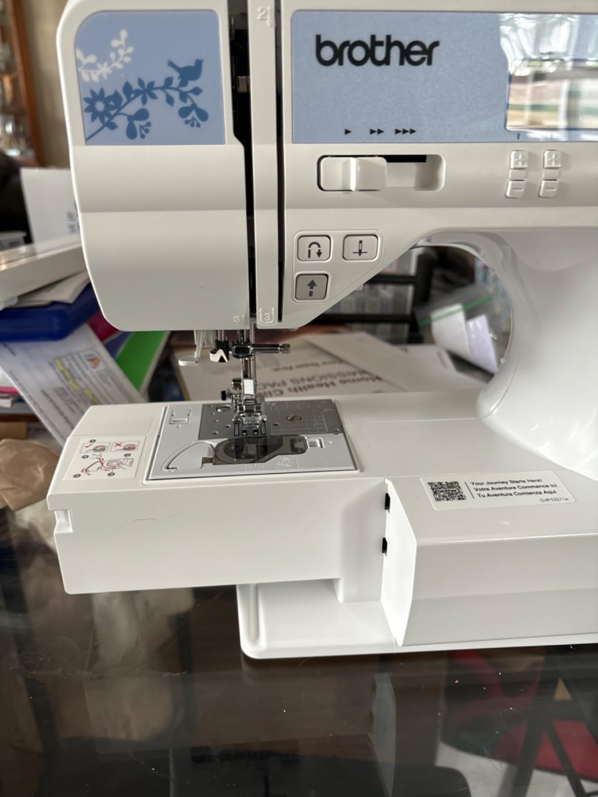 Brother CS7205 Computerized Machine, 150 Built Stitches, 1 Font, Wide Table, 11 Sewing Feet, White customer photo 2