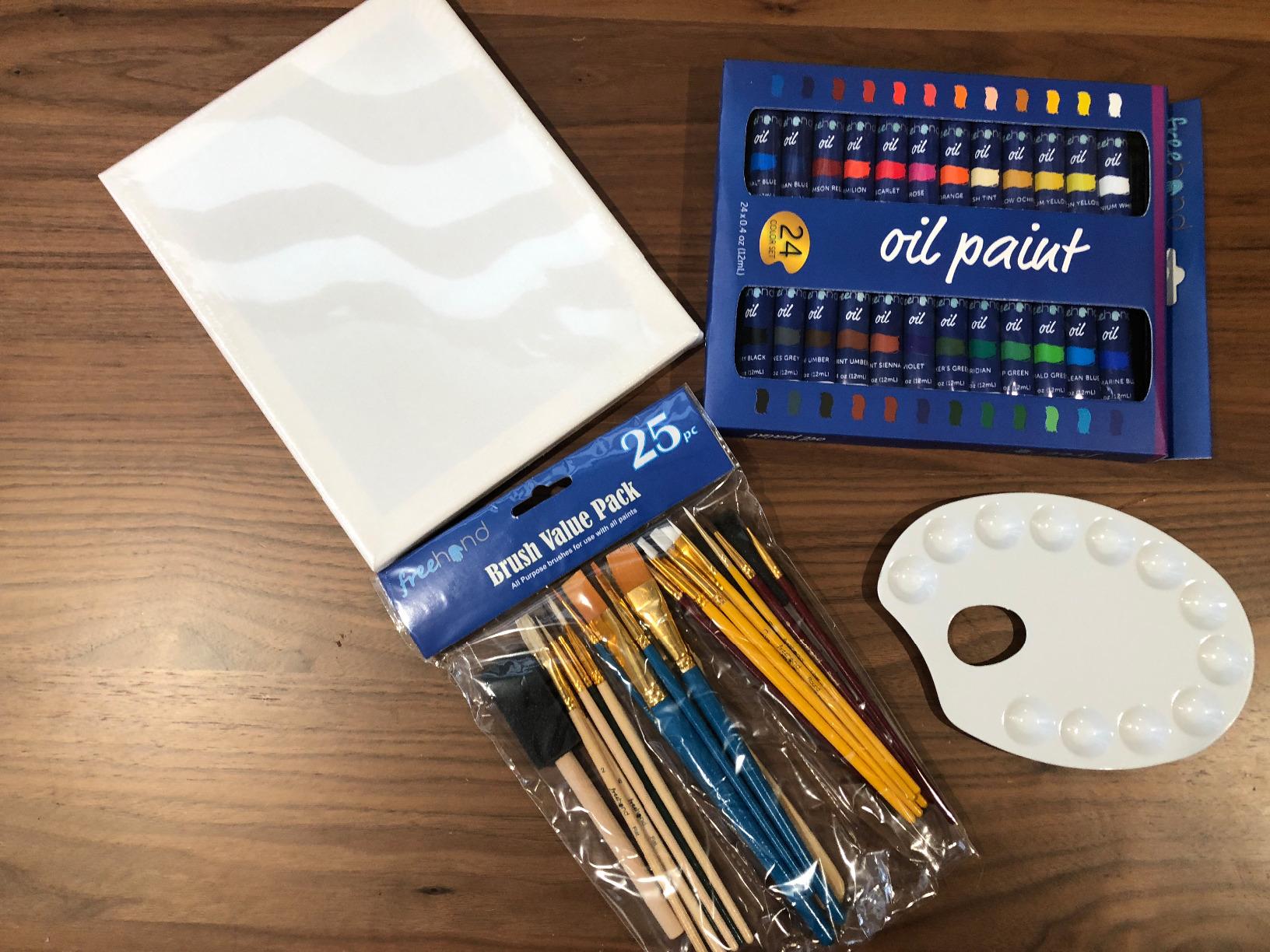 XXL Oil Paint Set - 24 Paints, 25 Brushes, 1 Canvas, and Art Palette - Oil Painting Supplies for Kids and Adults, Paint Supplies customer photo 1
