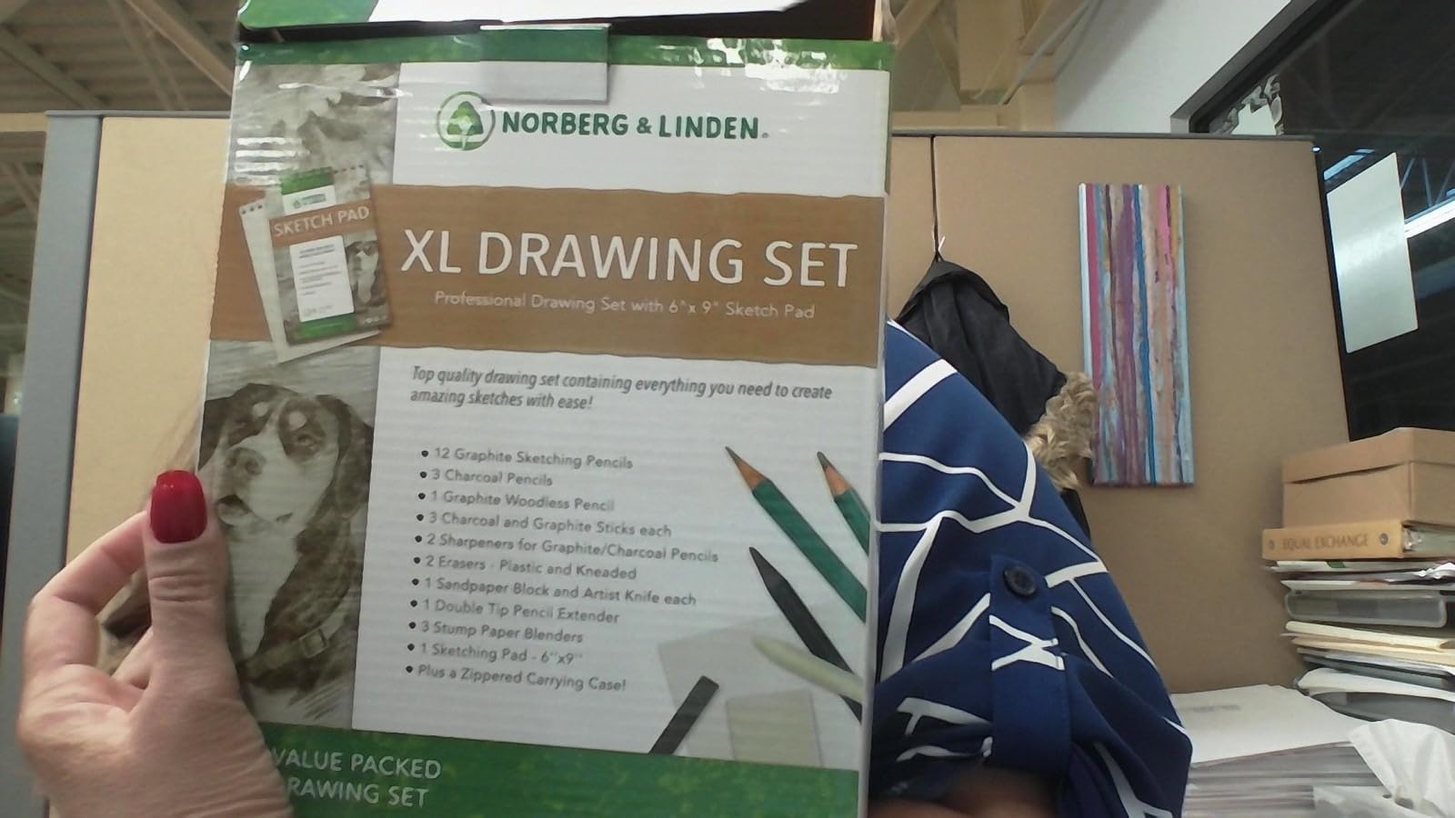 Norberg & Linden XL Drawing Set - Sketching, Graphite and Charcoal Pencils. Includes 100 Page Drawing Pad, Kneaded Eraser, Blending Stump. Art Kit and Supplies for Teens and Adults customer photo 1