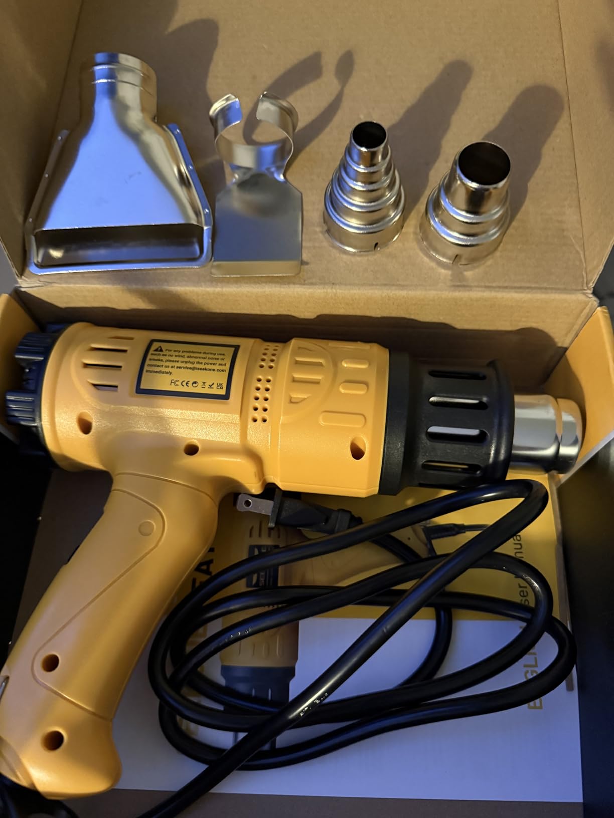 SEEKONE 1800W Heat Gun Variable Temp 122℉-1202℉ for Crafts, Shrink Wrap customer photo 1