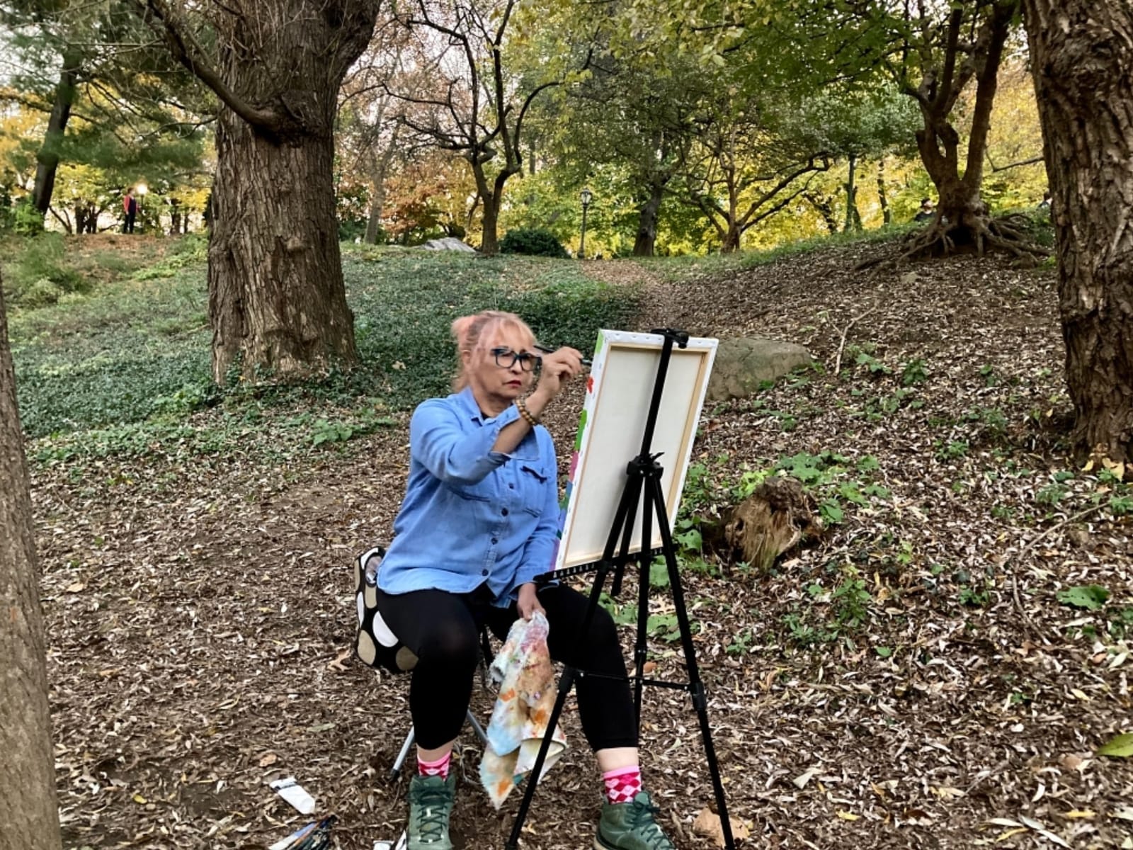Portable Artist Easel Stand for Painting - Adjustable Height Painting Easel with Bag - Tabletop Art Easel for Painting Canvas Stand, Poster Stand & Wedding Signs Stand - Metal Tripod - 17x66 inches customer photo 2