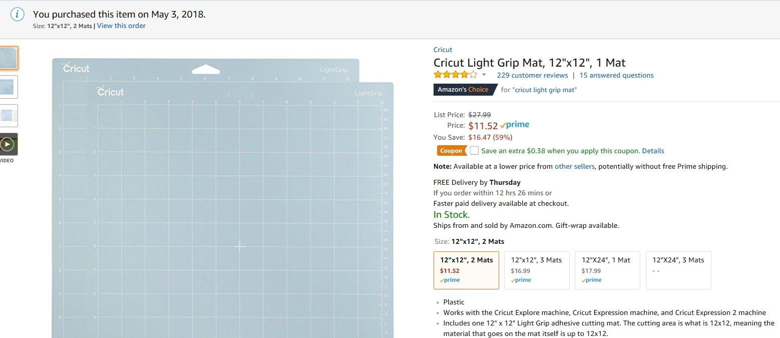 Cricut LightGrip Cutting Mats 12in x 12in (3 Count) customer photo 2