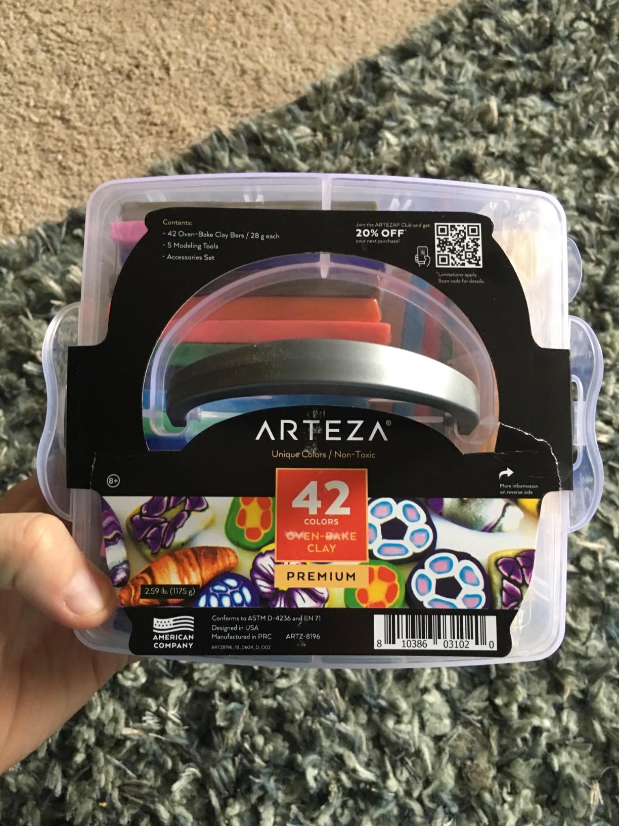ARTEZA Polymer Clay Kit, 42 Colors with 5 Tools & Jewelry Findings, Oven-Bake Modeling Clay for Earrings, Charms, Miniatures, Jewelry & DIY Crafts customer photo 2