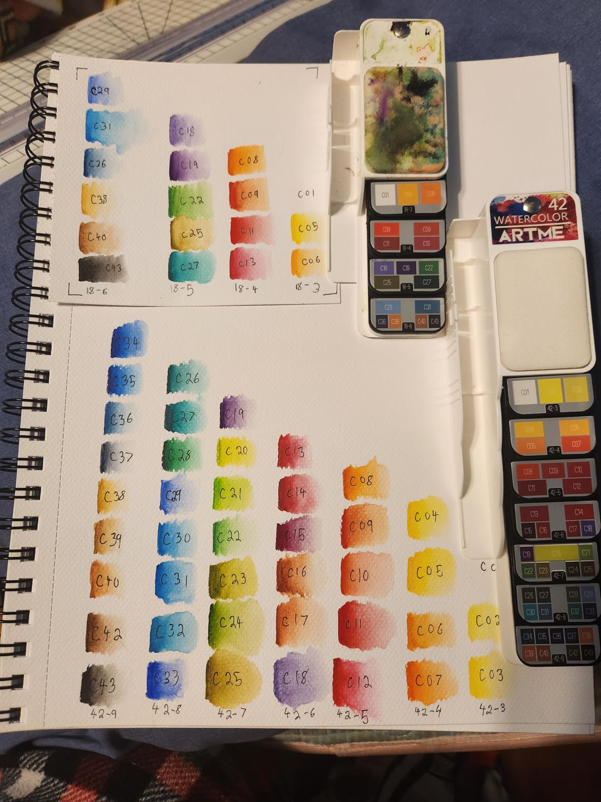 Watercolor Paint set – 42 Assorted Colors with 3 Brushes – Perfect Foldable Watercolor Field Sketch Set for Outdoor Painting –Travel Pocket Watercolor Kit customer photo 2