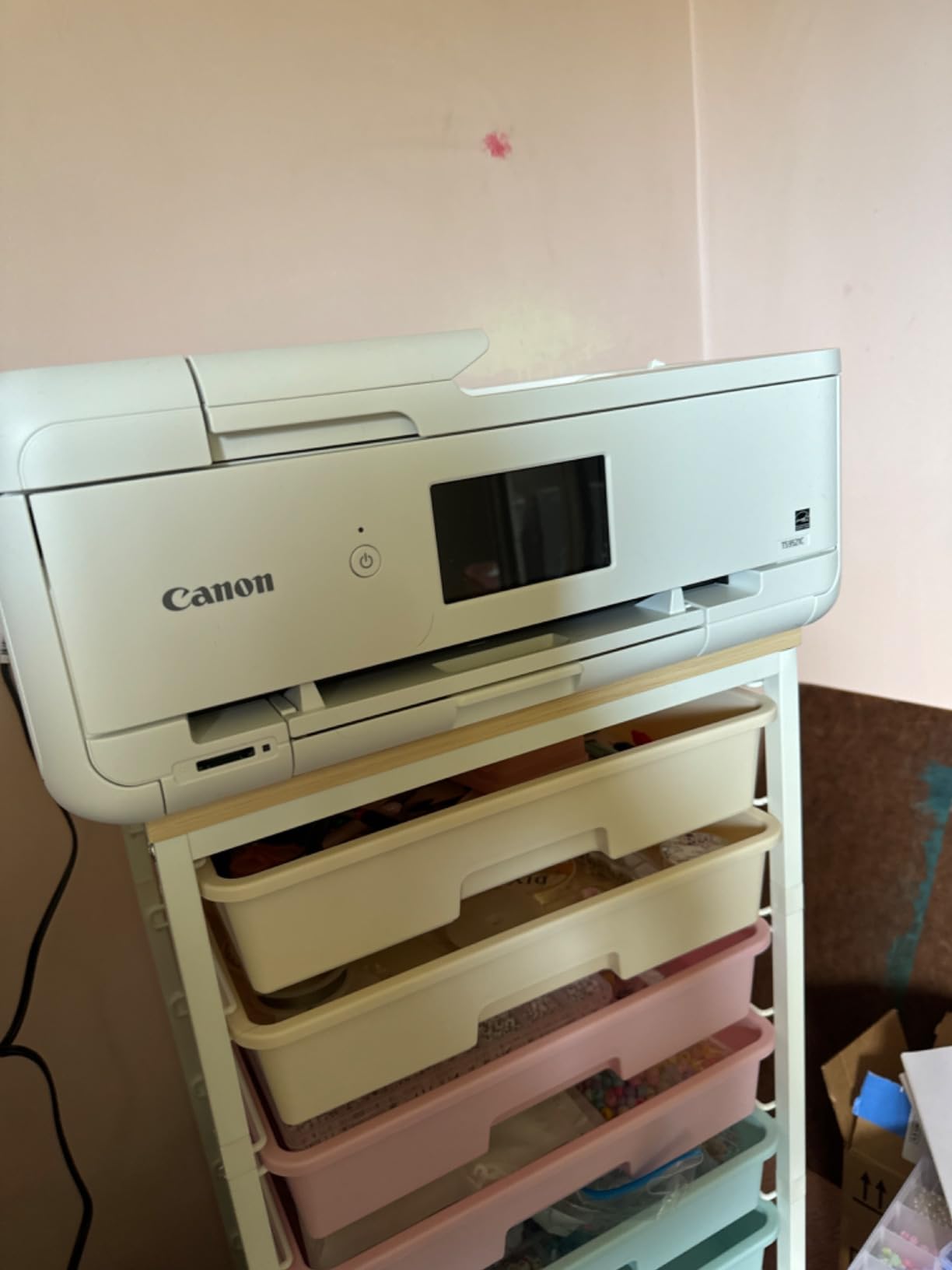 Canon TS9521C All-In-One Wireless Crafting Photo Printer, 12X12 Printing, White, Amazon Dash Replenishment Ready customer photo 1