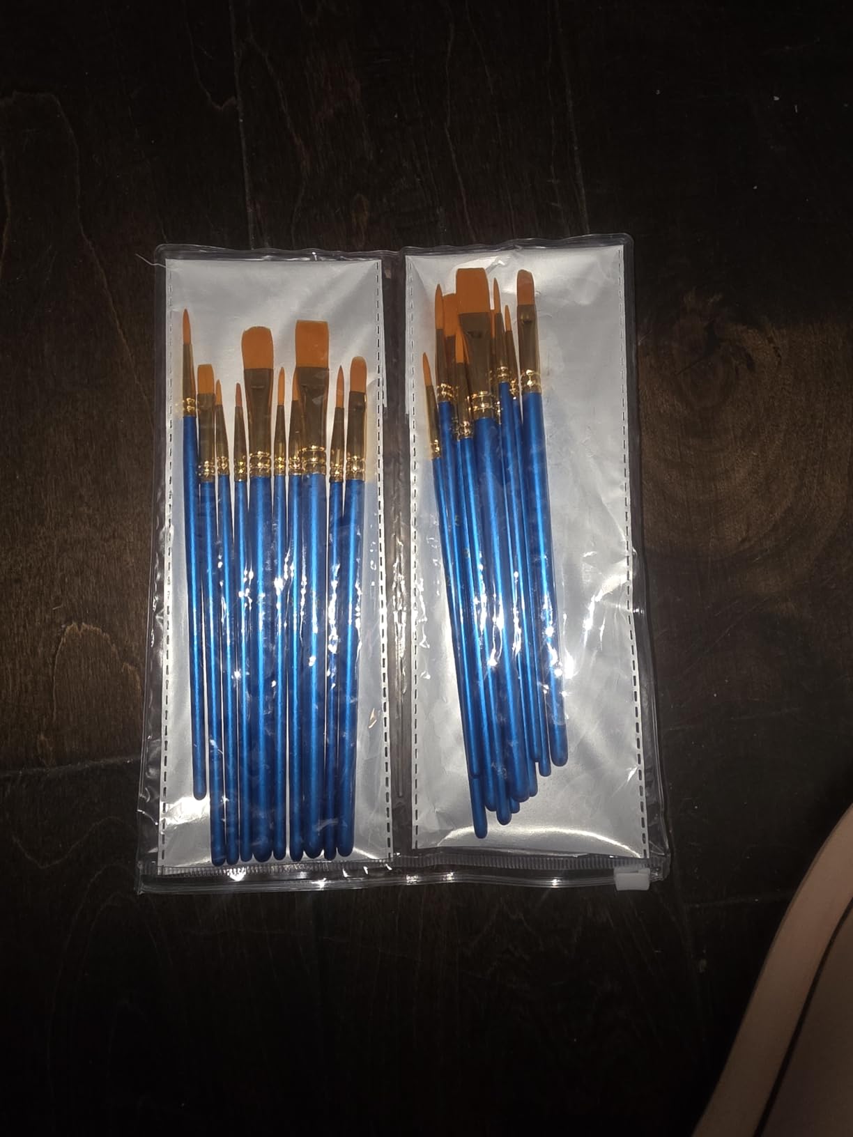 BOSOBO Paint Brushes Set, 20 Pcs Small Paint Brush Kit Round Flat Tip Nylon Hair, for Acrylic Painting, Watercolor, Oil Painting, Kids Face Nail Art Canvas Rock Craft, Art Supplies, Blue customer photo 2