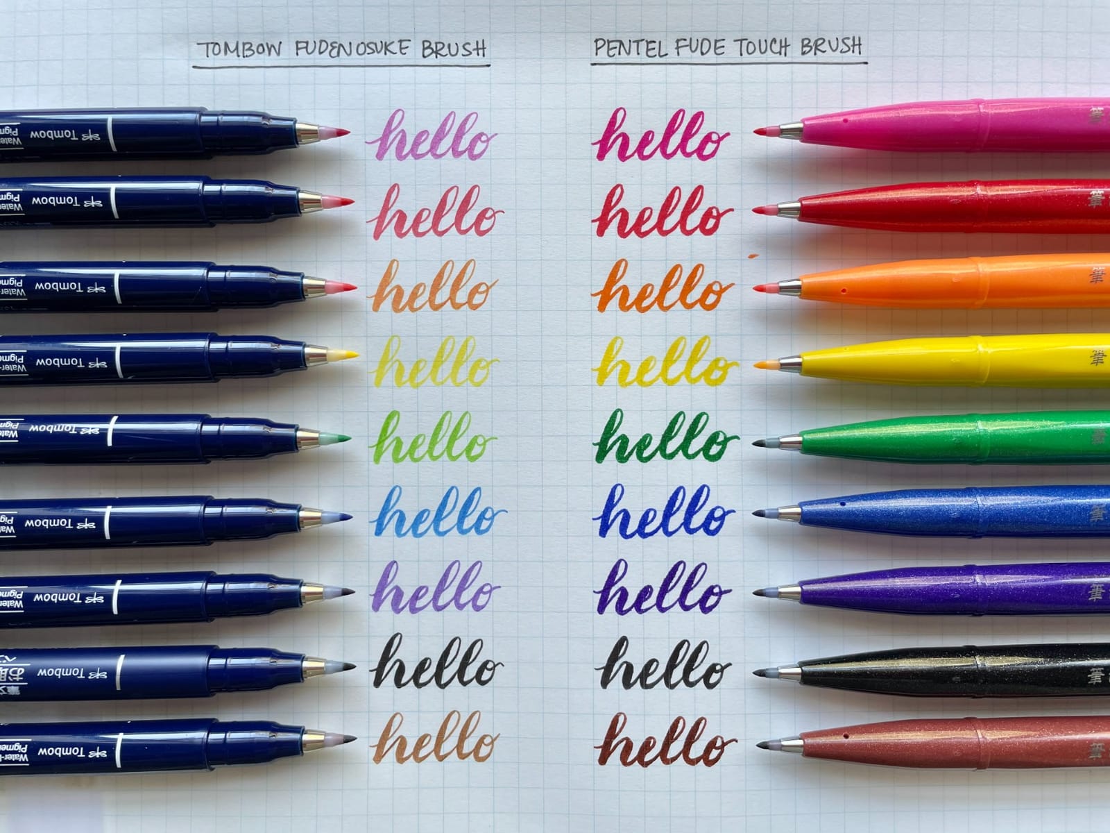 Tombow Fudenosuke Brush Pen - Hard - 10 Colors Set (WS-BH10C) customer photo 1