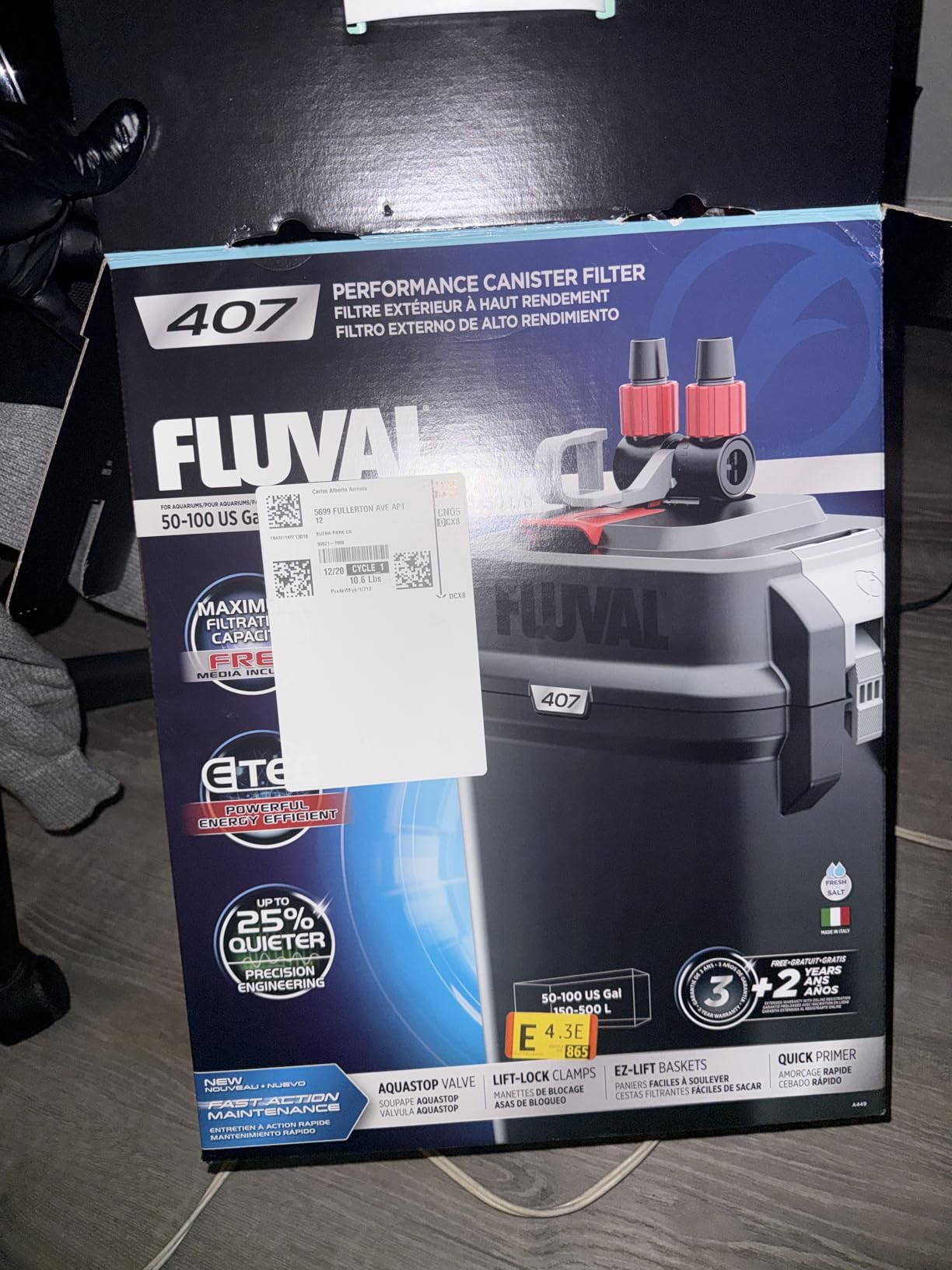Fluval 207 Perfomance Canister Filter for Aquariums up to 45 Gallons customer photo 2