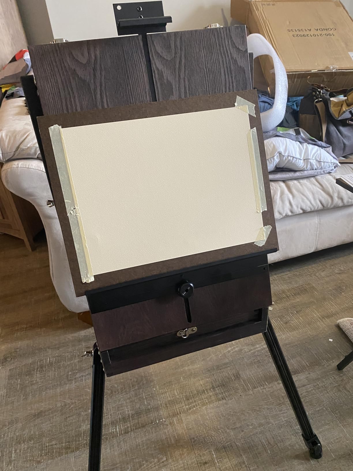 CONDA 70” French Easel with Aluminum Legs, Folding Sketch Painting Easel with Drawer, Tripod Easel Stand for Painting, Sketching, Display customer photo 2