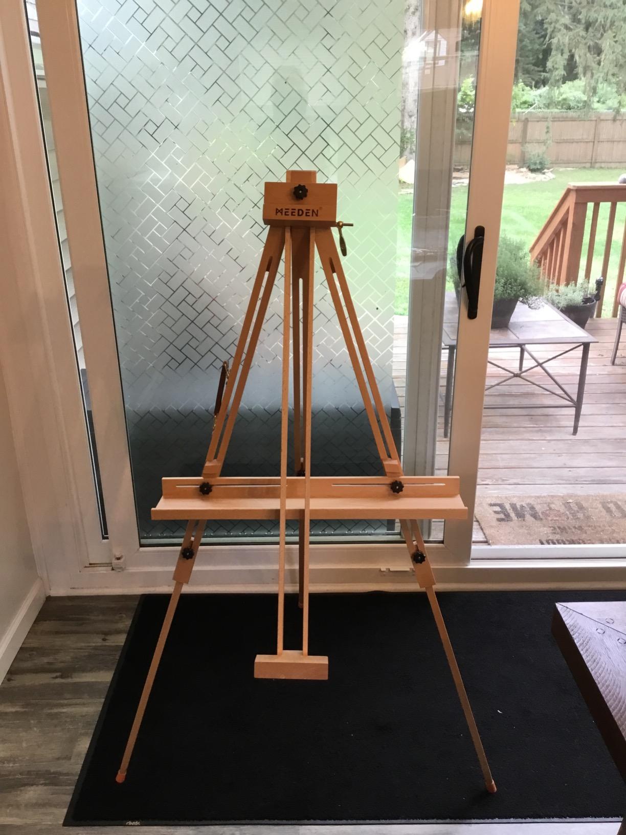 MEEDEN Portable Tripod Easel for Painting: Solid Beech Wood Art Easel customer photo 2