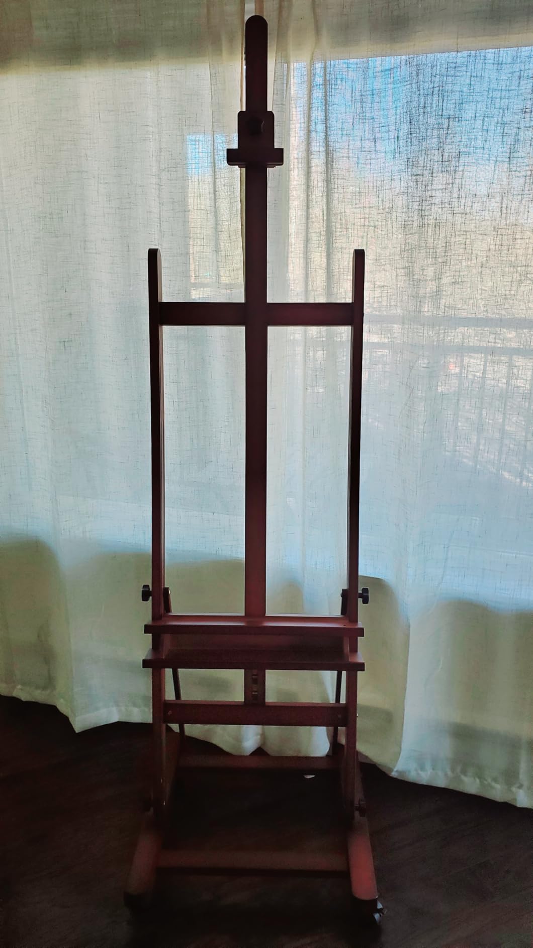 MEEDEN Studio Wood H-Frame Easel: Art Easel with Storage for Artist customer photo 1