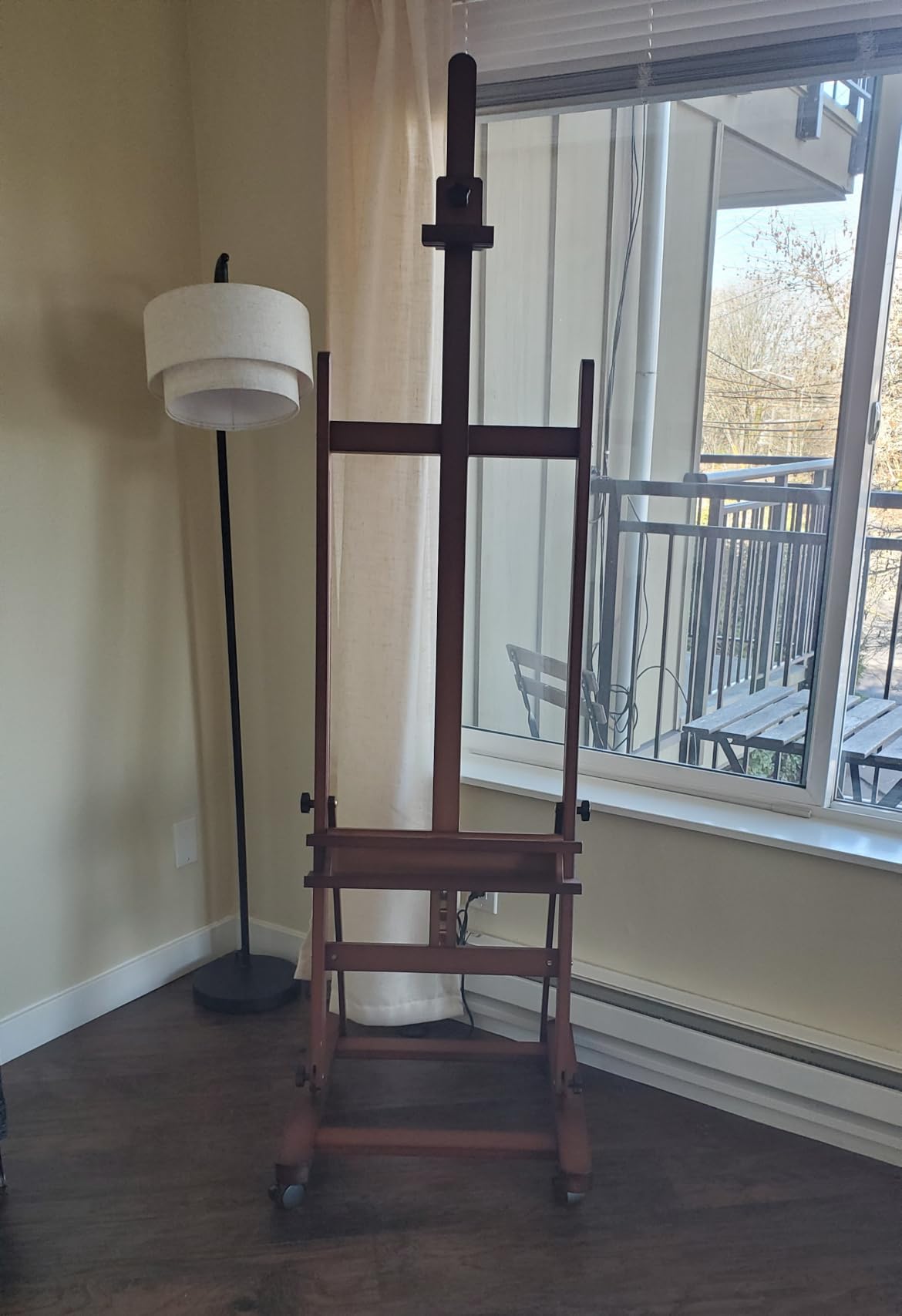 MEEDEN Studio Wood H-Frame Easel: Art Easel with Storage for Artist customer photo 2