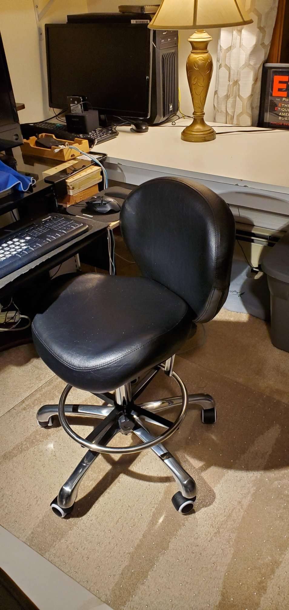 Kaleurrier Adjustable Stools Drafting Chair: with Back Support & Foot Rest customer photo 2