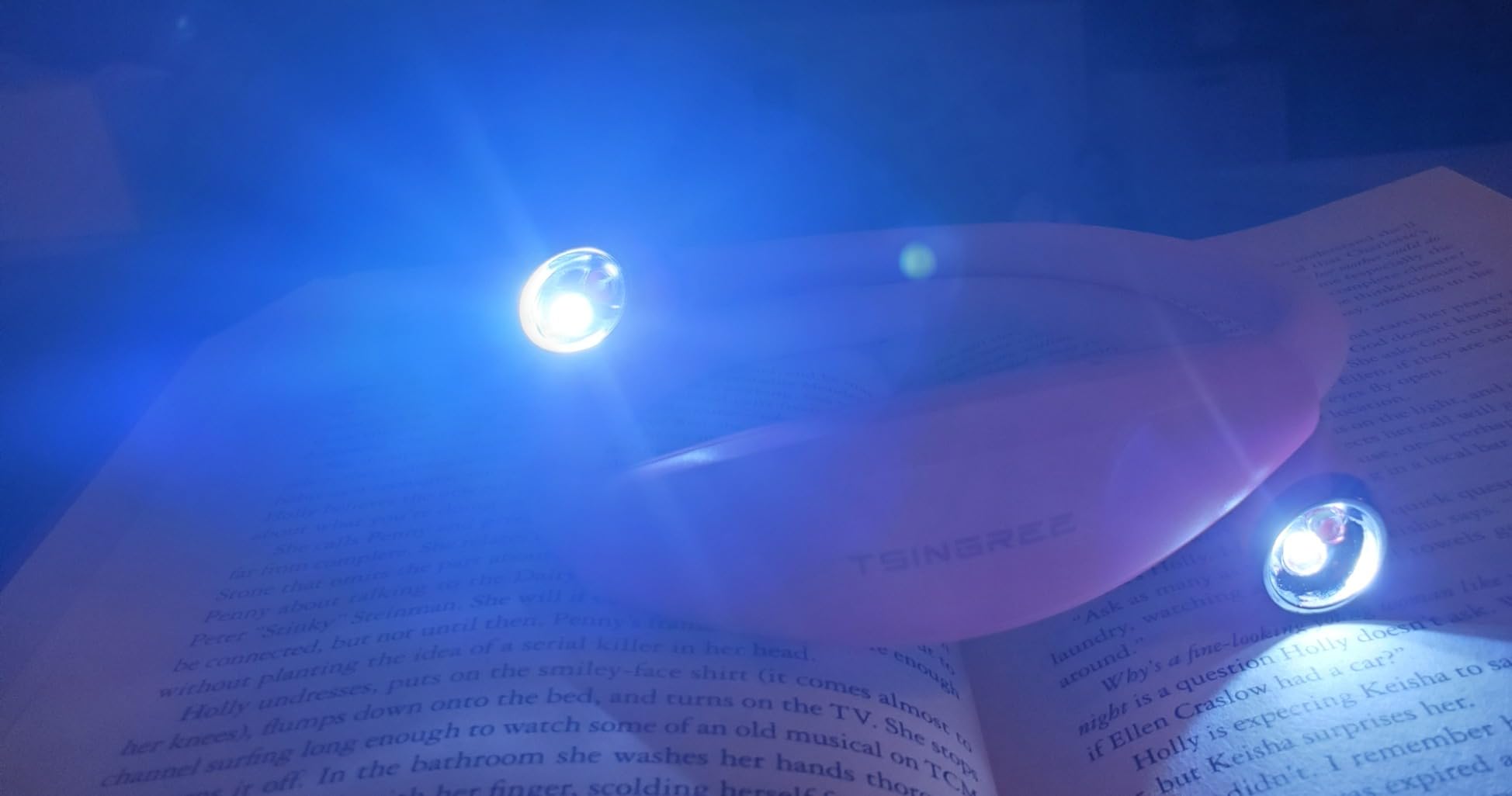 LED Neck Book Light, USB-C Rechargeable, Hands Free, 4 Super Bright LED Bulbs, 3 Adjustable Brightness, Best for Reading in Bed, Knitting, Walking, Jogging, Mending in Night (Pink) customer photo 2