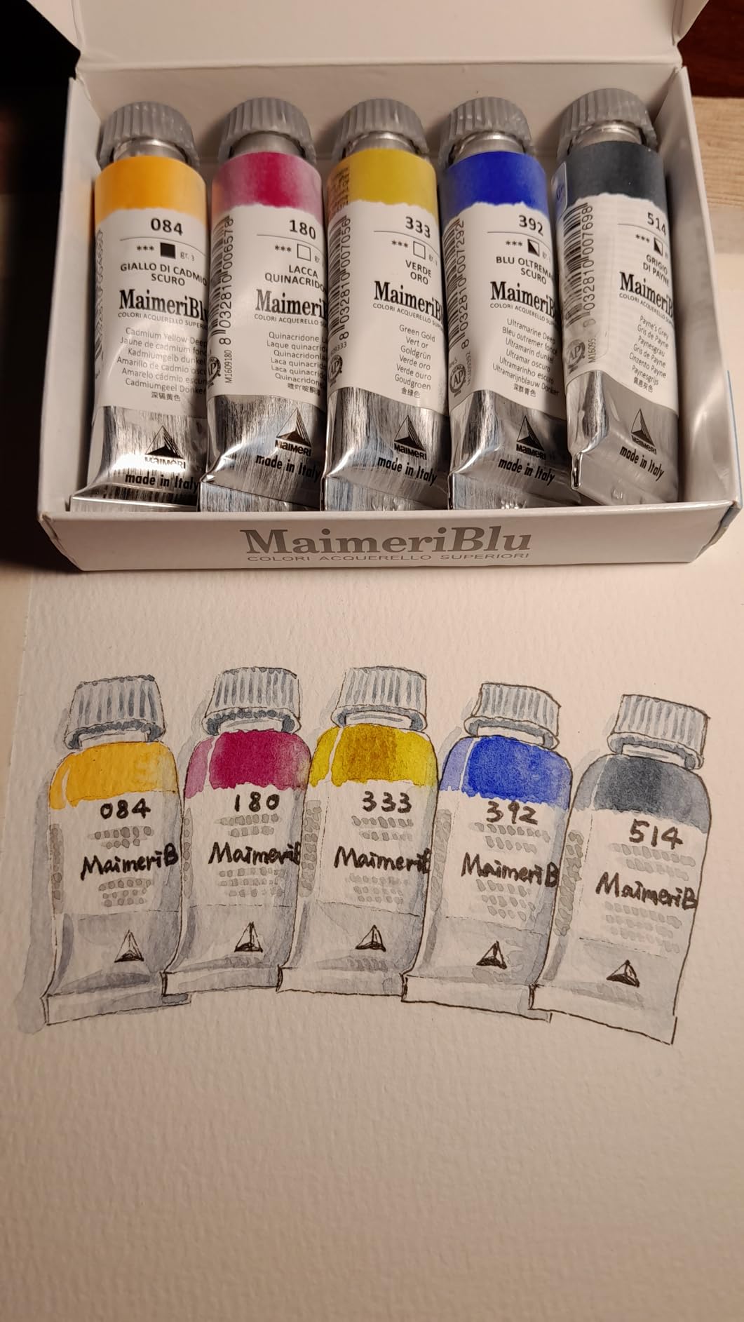 MaimeriBlu Watercolor Intro Set, 5 Tubes, 12ml customer photo 2
