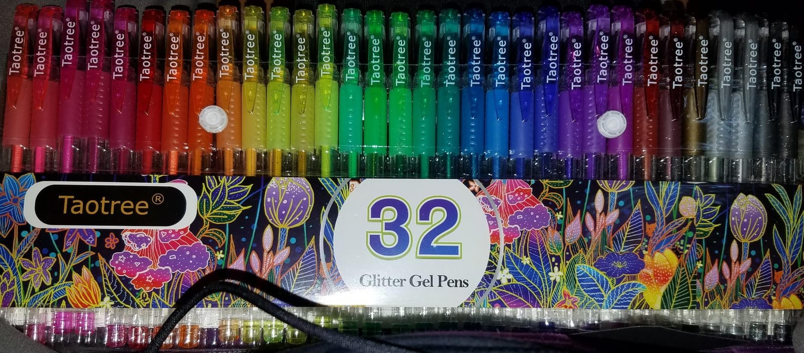 Taotree Glitter Gel Pens, 32 Colors Neon Glitter Pens, Colored Gel Markers customer photo 1