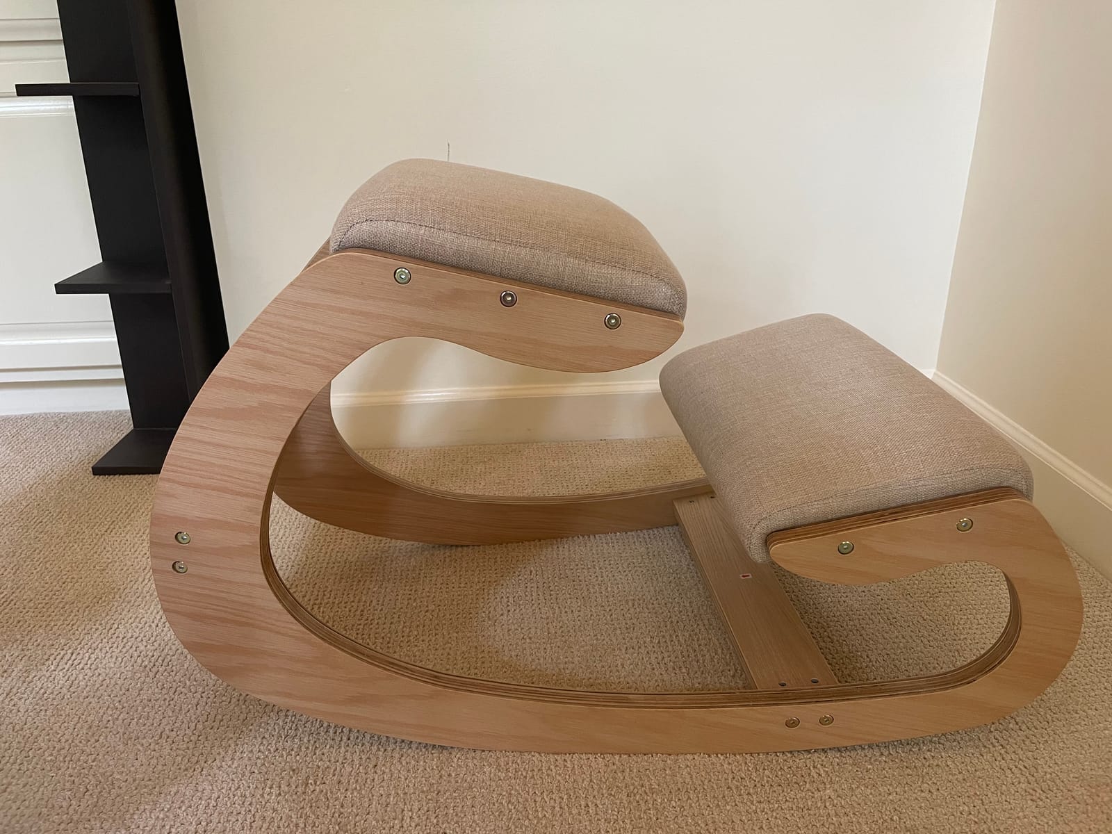Predawn Adjustable Ergonomic Kneeling Chair – Custom Height Rocking Posture Stool with Thick Cushions, Solid Wood Frame, Knee Support Seat for Adults, Office or Meditation Use(White Oak) customer photo 2