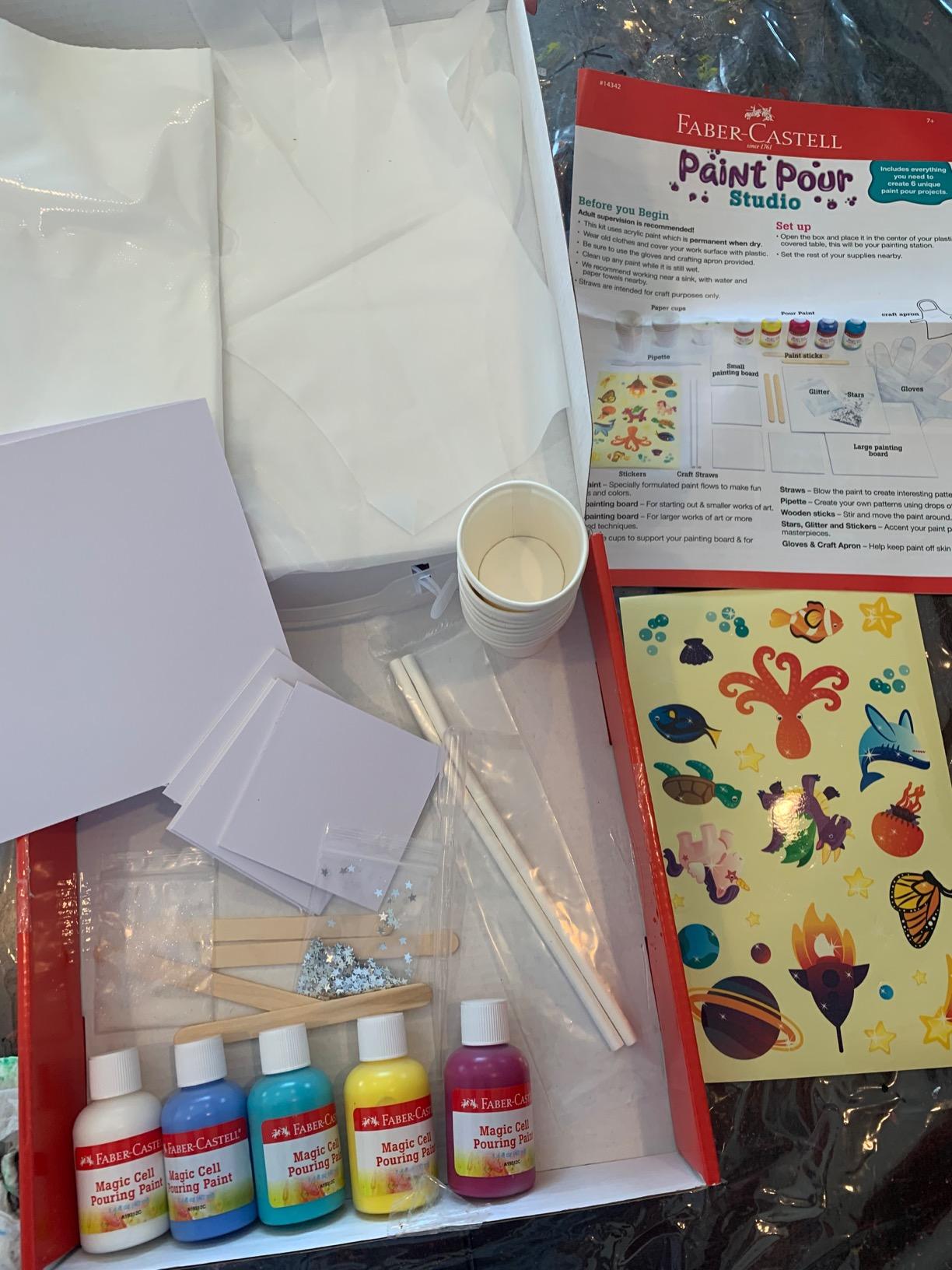 Faber-Castell Do Art Paint Pour Studio - No Mix Acrylic Paint Pouring Set for Kids - Makes 6 Fluid Art Projects, Multi (FC14342) customer photo 1
