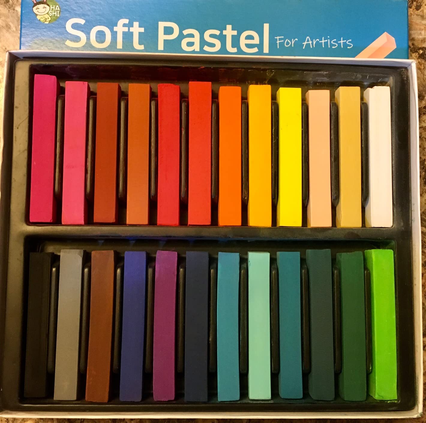 HA SHI Soft Chalk Pastels, 24 Assorted Colors, Soft Art Supplies for Artists, Professional Drawing Media, Stick Pastel for Advanced Users, DIY Beauty Nail Art, Pan Chalk Pastels customer photo 2