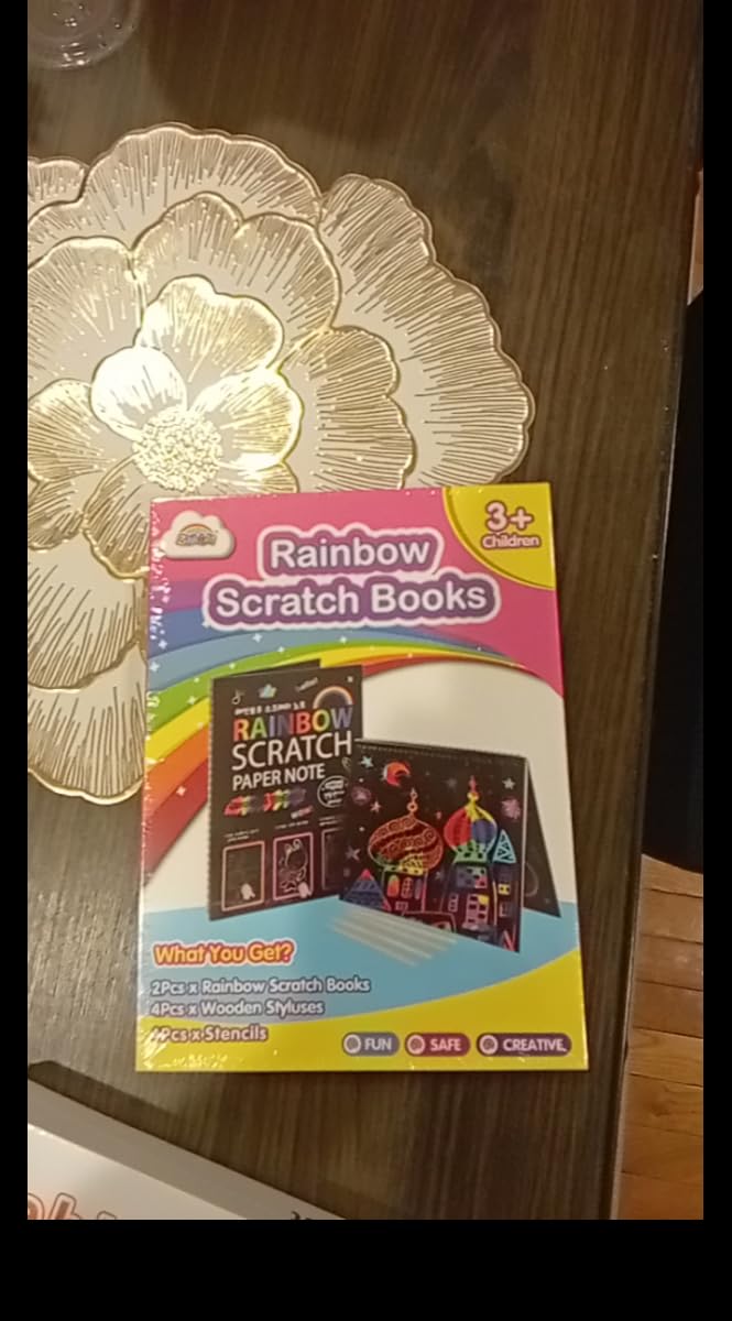ZMLM Scratch Paper Art-Crafts Gift: 2 Pack Rainbow Notebooks Supplies Toys customer photo 1