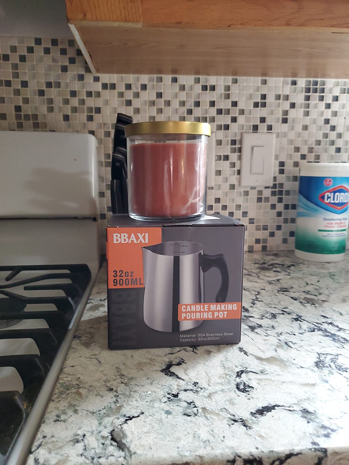 BBAXI Candle Making kit - 32 OZ/900 ML Pouring Pot, 16 OZ Soy Wax customer photo 1