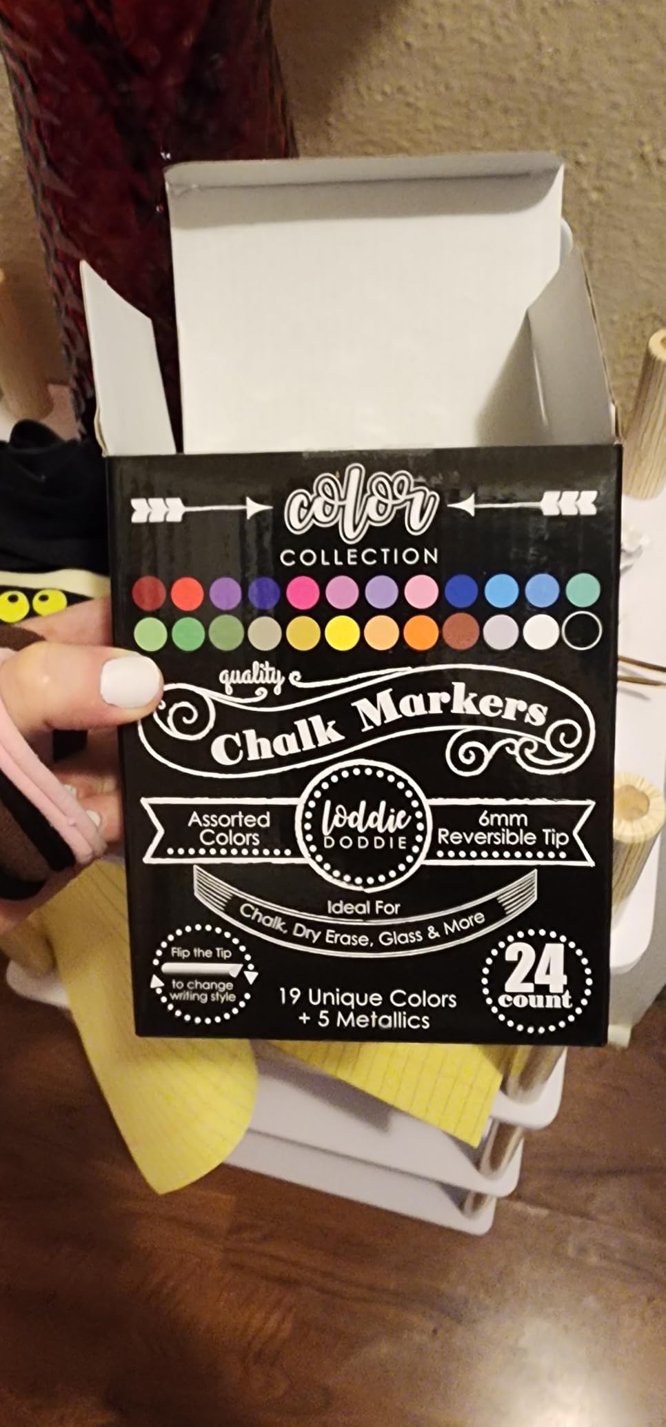 Loddie Doddie Chalk Markers, Liquid Chalk Pens, Reversible Tips, 24 Pack customer photo 2