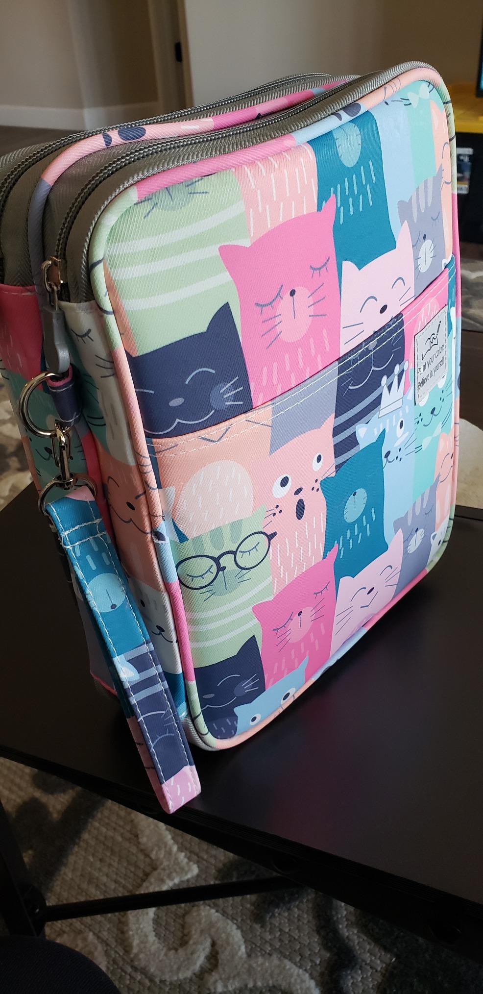 Colored Pencil Case Slot Holds 192 Pencils or 144 Gel Pens with Zipper Closure Large Capacity Polyester Pen Organizer for Marker Watercolor Coloring Pencil Gel Pen customer photo 1