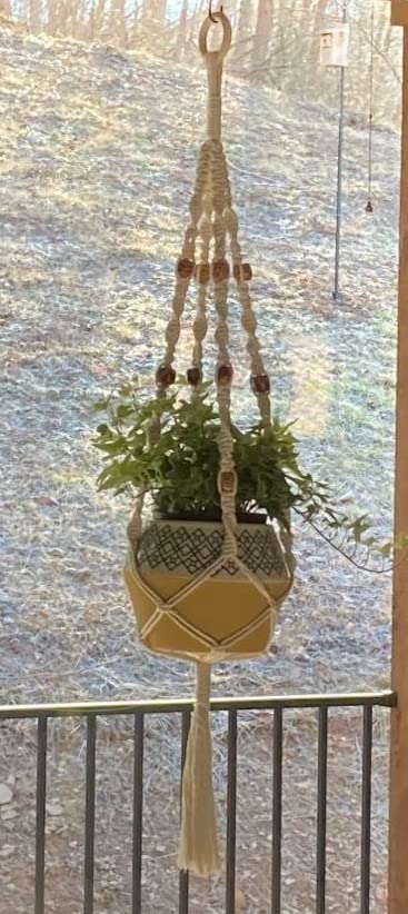Macrame Kit for Beginners 227pcs – Macrame Wall Hanging Kit & Plant Hanger Kit, 225Y 3mm Cotton Cord, Wooden Beads Dowels Rings, DIY Craft Kit for Adults, Macrame Starter Kit Supplies customer photo 2