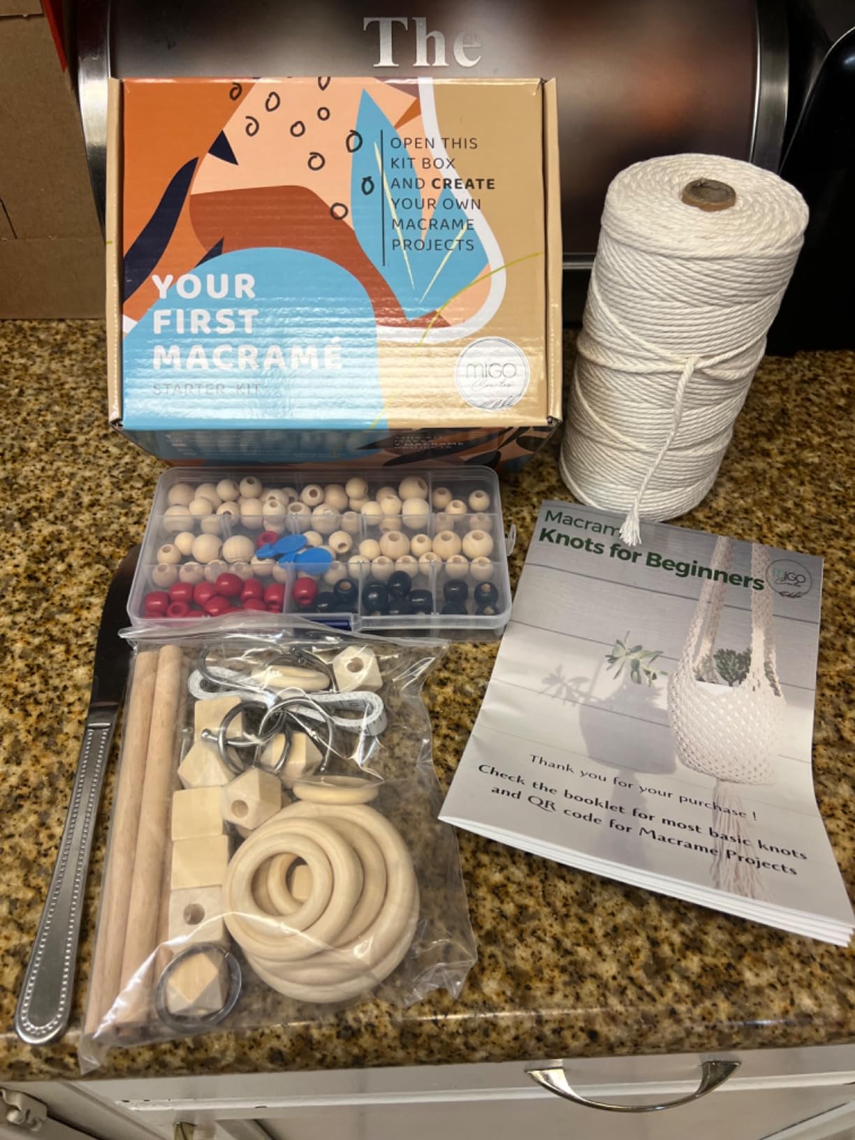 MIGO Creates Macrame Kits for Adults Beginners with 126 Macrame Supplies and 7 Projects E-Book: DIY Macrame Kit with 165 Yards Macrame Cord and Craft Supplies & Materials to Start Macrame! customer photo 2