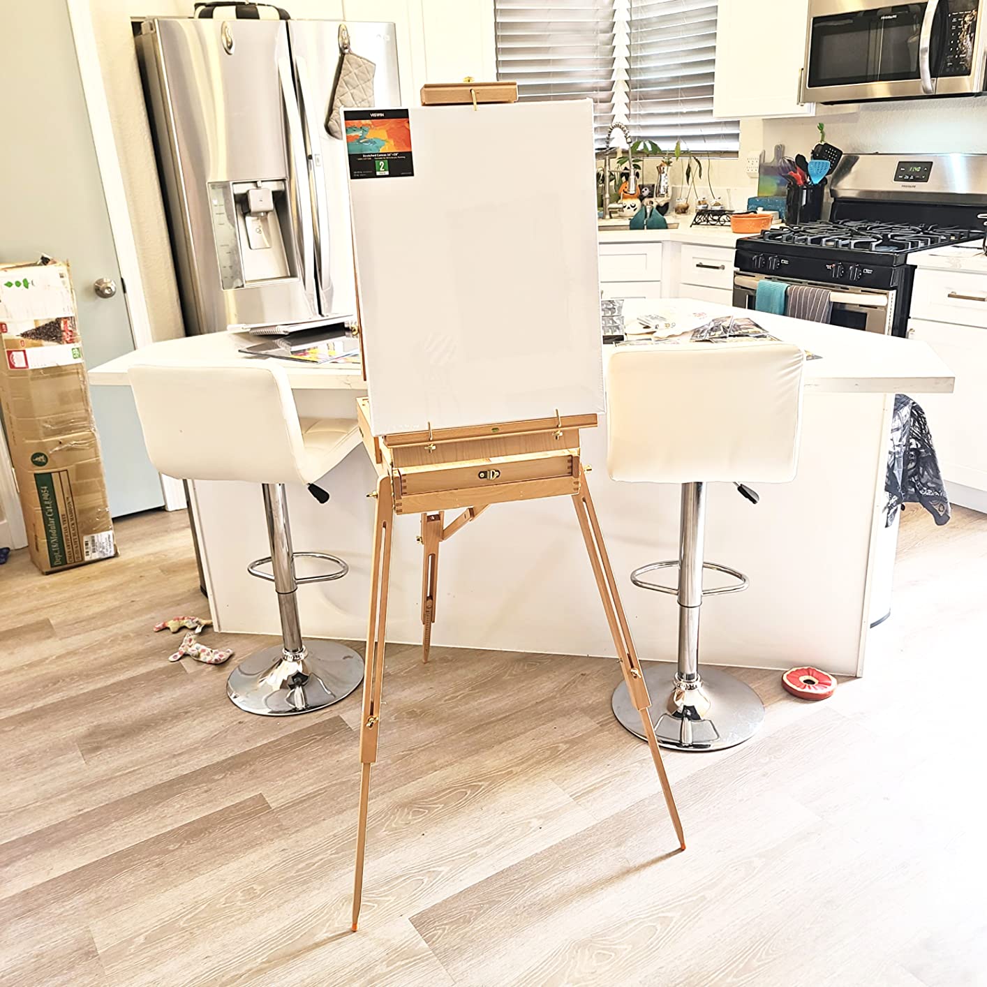 VISWIN 183 PCS Art Supplies Set: All-in-One Painting Kit with Beech Wood French Easel, 96 Paints & Canvases for Adults & Beginners customer photo 1